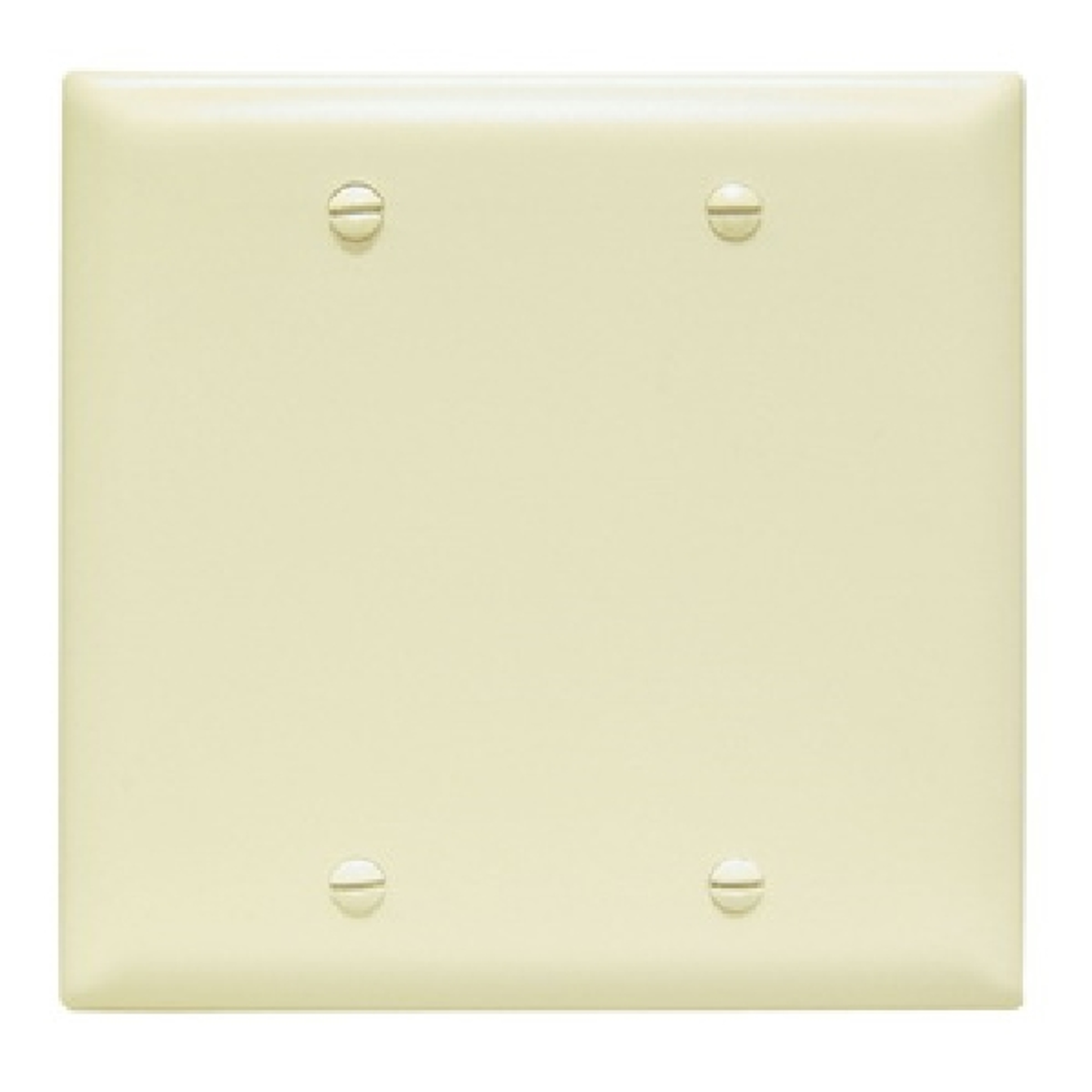 Pass & Seymour TradeMaster TP TP23-I Blank Wallplate, 4.687 in L, 4-3/4 in W, 0.07 in Thick, 2 -Gang, Nylon, Ivory