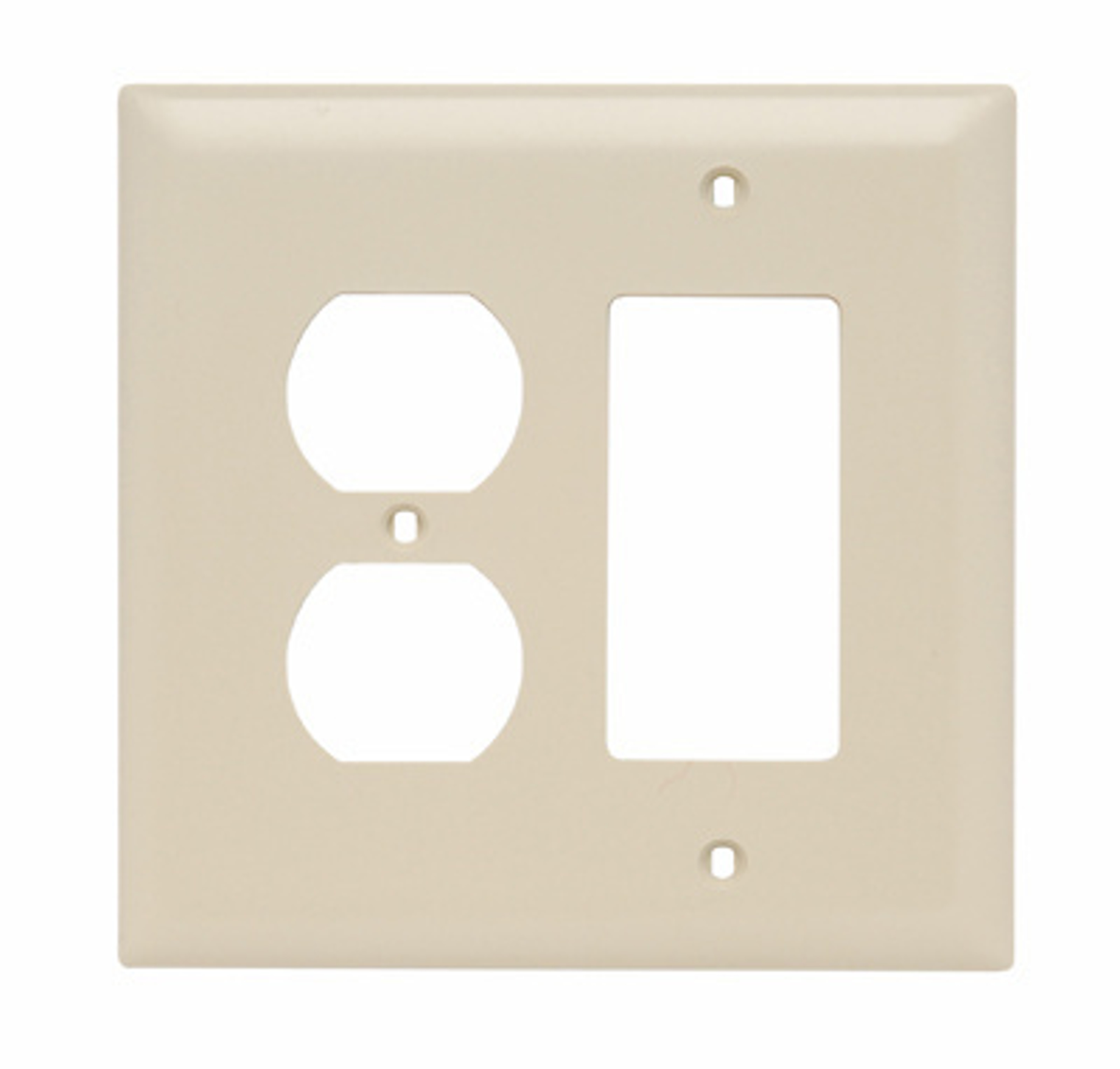 Pass & Seymour TradeMaster TPJ826I Combination Wallplate, 5-1/16 in L, 3-5/16 in W, Jumbo, 2 -Gang, Nylon, Ivory