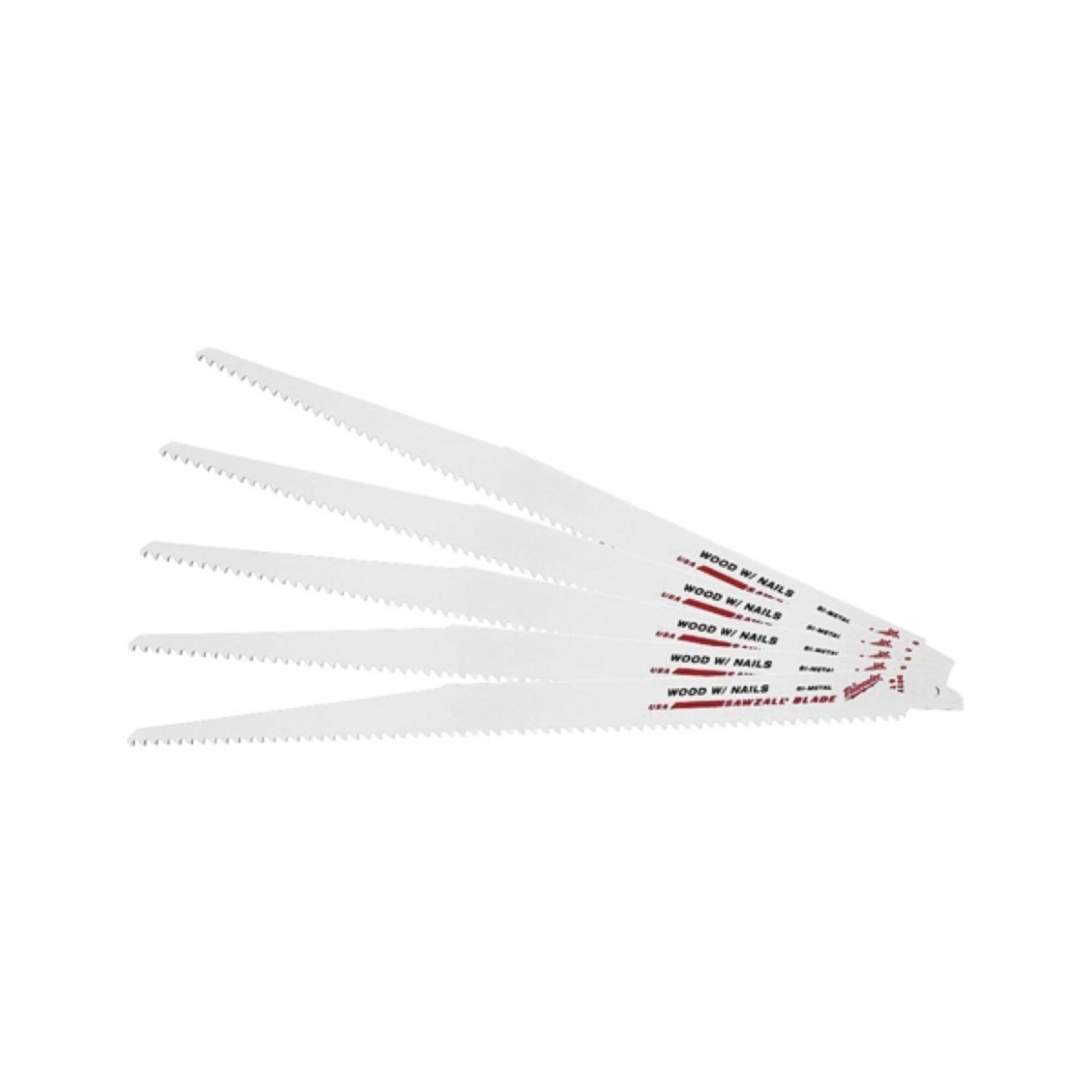 Milwaukee 48-00-5037 Reciprocating Saw Blade, Applicable Materials: Nail-Embedded Wood, 3/4 in W, 12 in L, 5 TPI