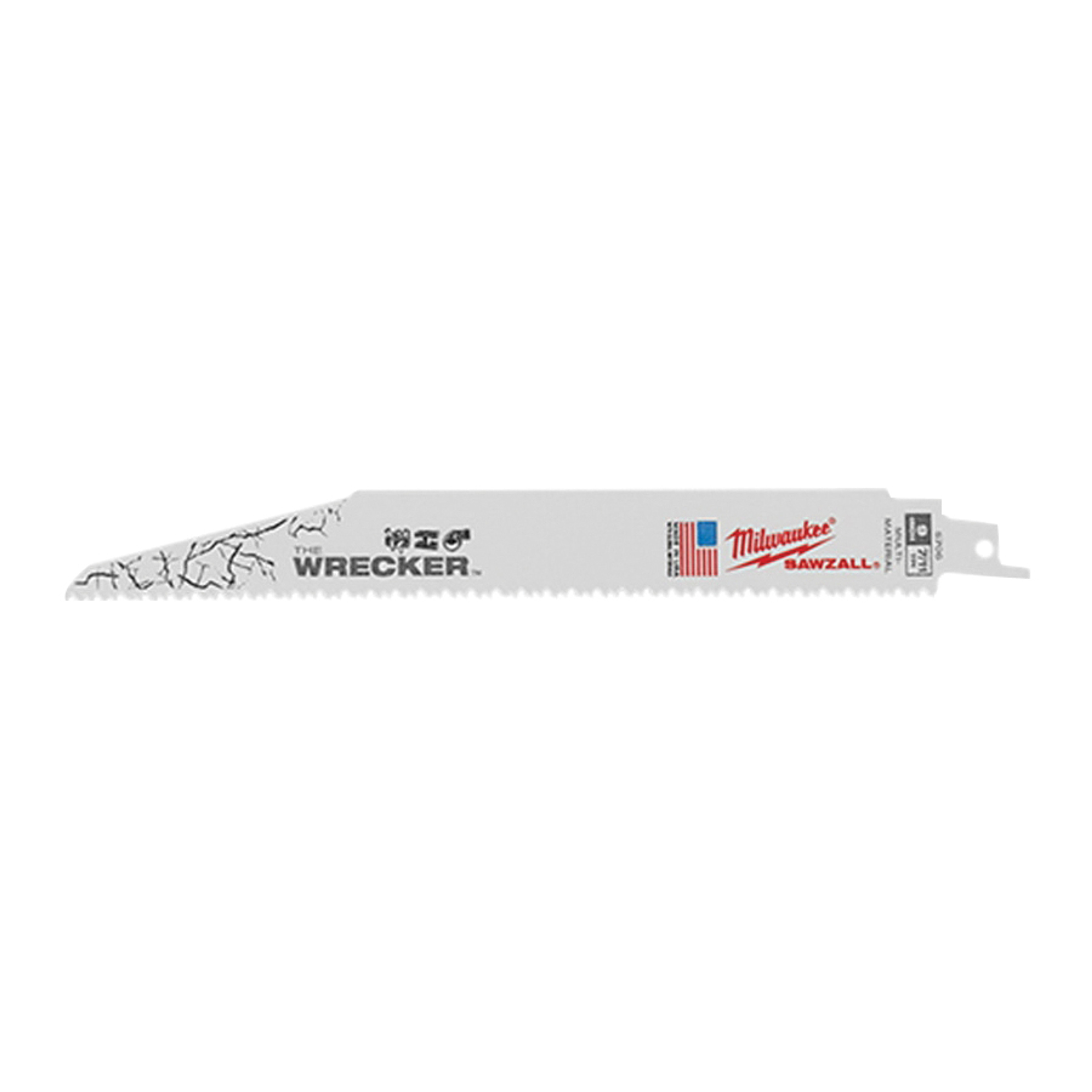 Milwaukee 48-01-2706 Reciprocating Saw Blade, 1 in W, 6 in L, 7, 11 TPI, HSS Cutting Edge