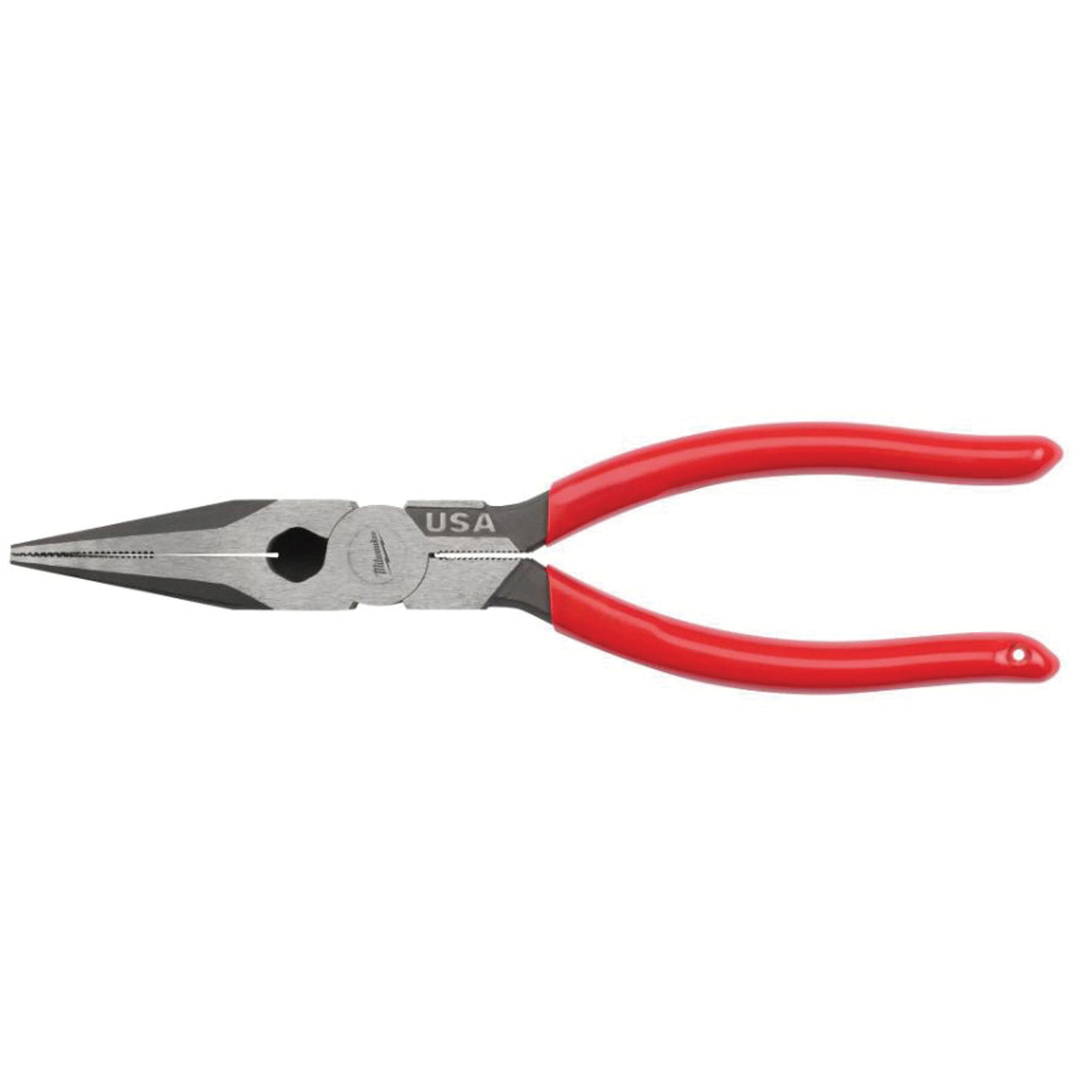 Milwaukee MT505 Nose Pliers, 8.11 in OAL, 2.7 in Jaw Opening, 0.11 in W Tip