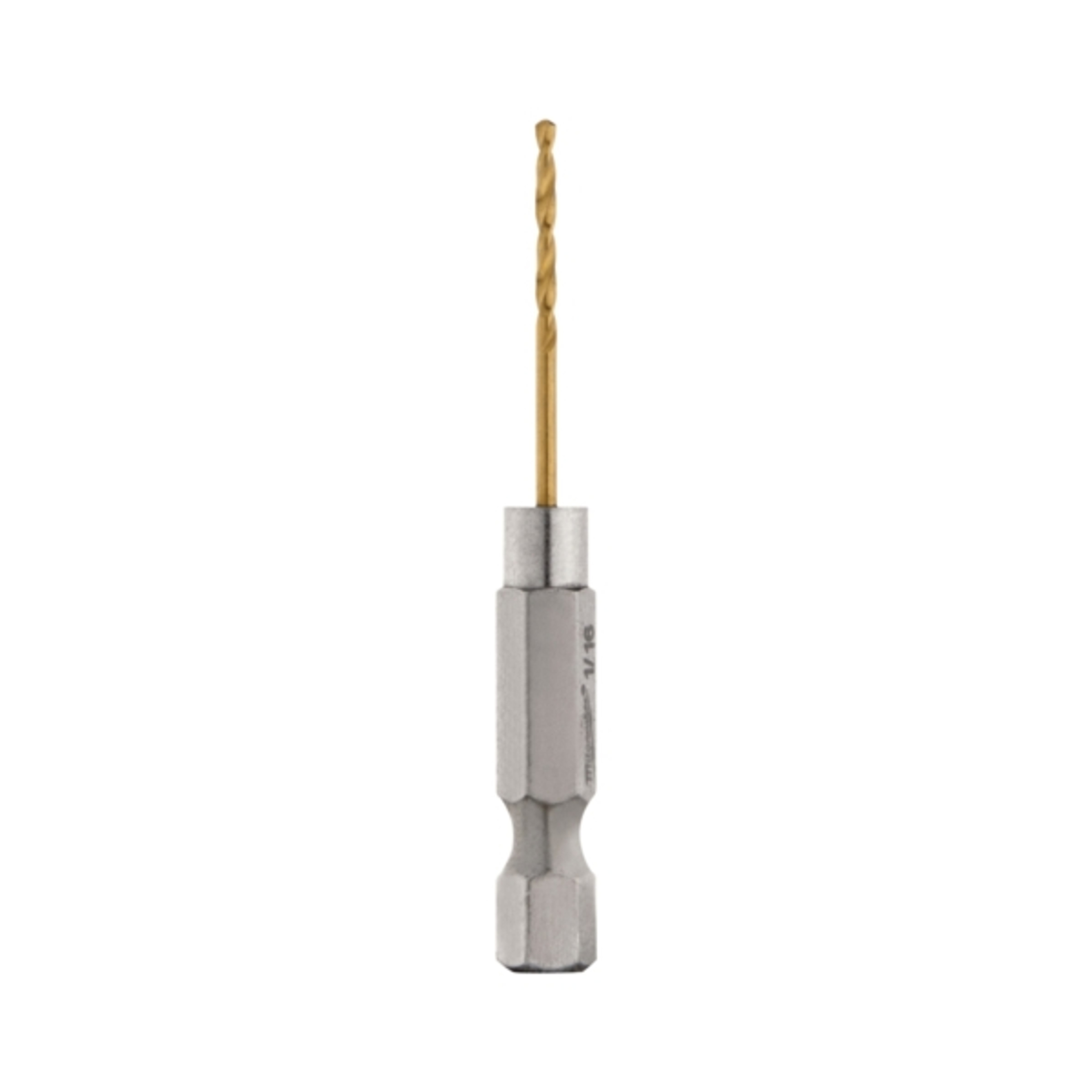 Milwaukee 48-89-4601 Impact Drill Bit, 1/16 in Dia, 2-1/4 in OAL, Twist Flute, 1/4 in Dia Shank, Hex Shank