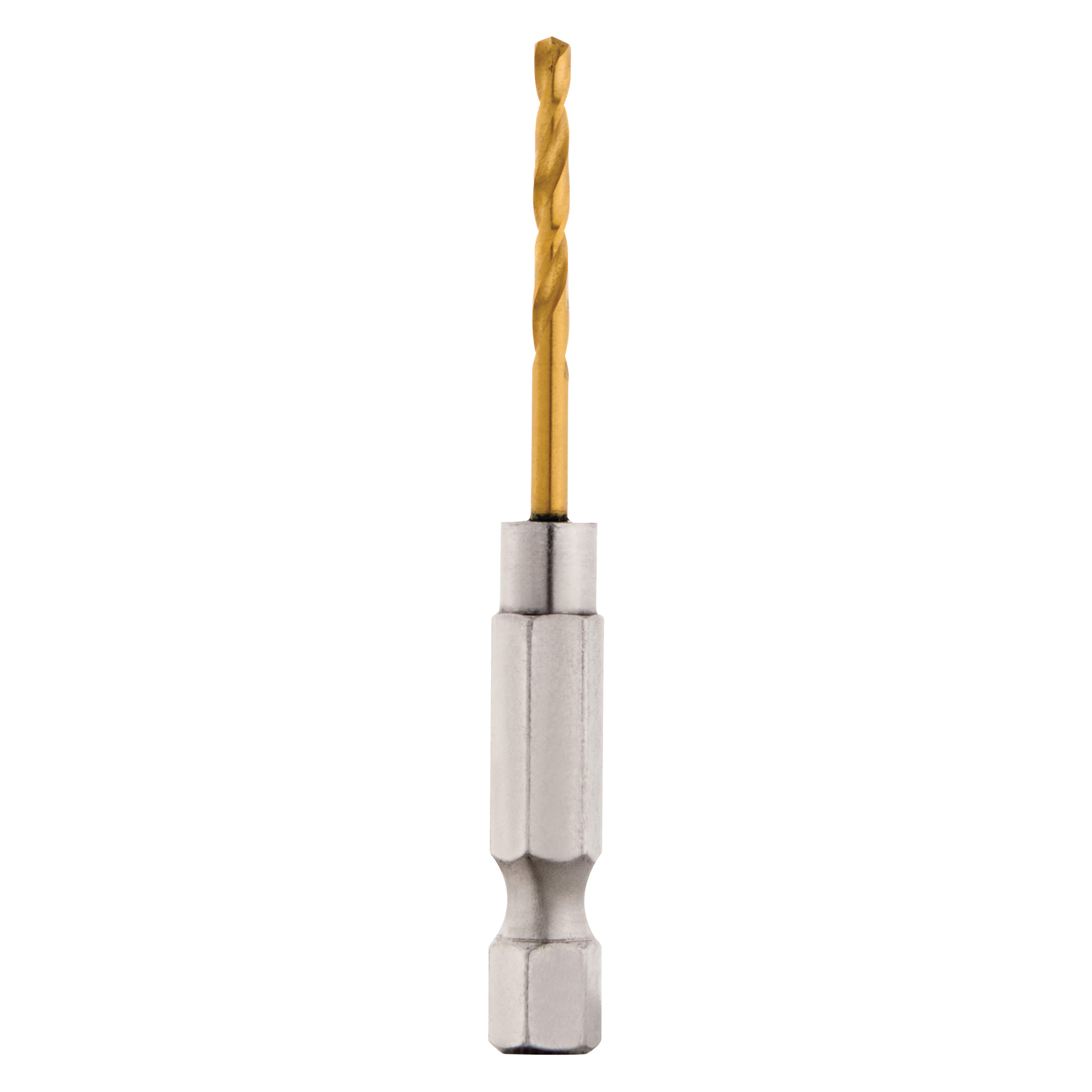Milwaukee 48-89-4603 Impact Drill Bit, 3/32 in Dia, 2.38 in OAL, Twist Flute, 1/4 in Dia Shank, Hex Shank