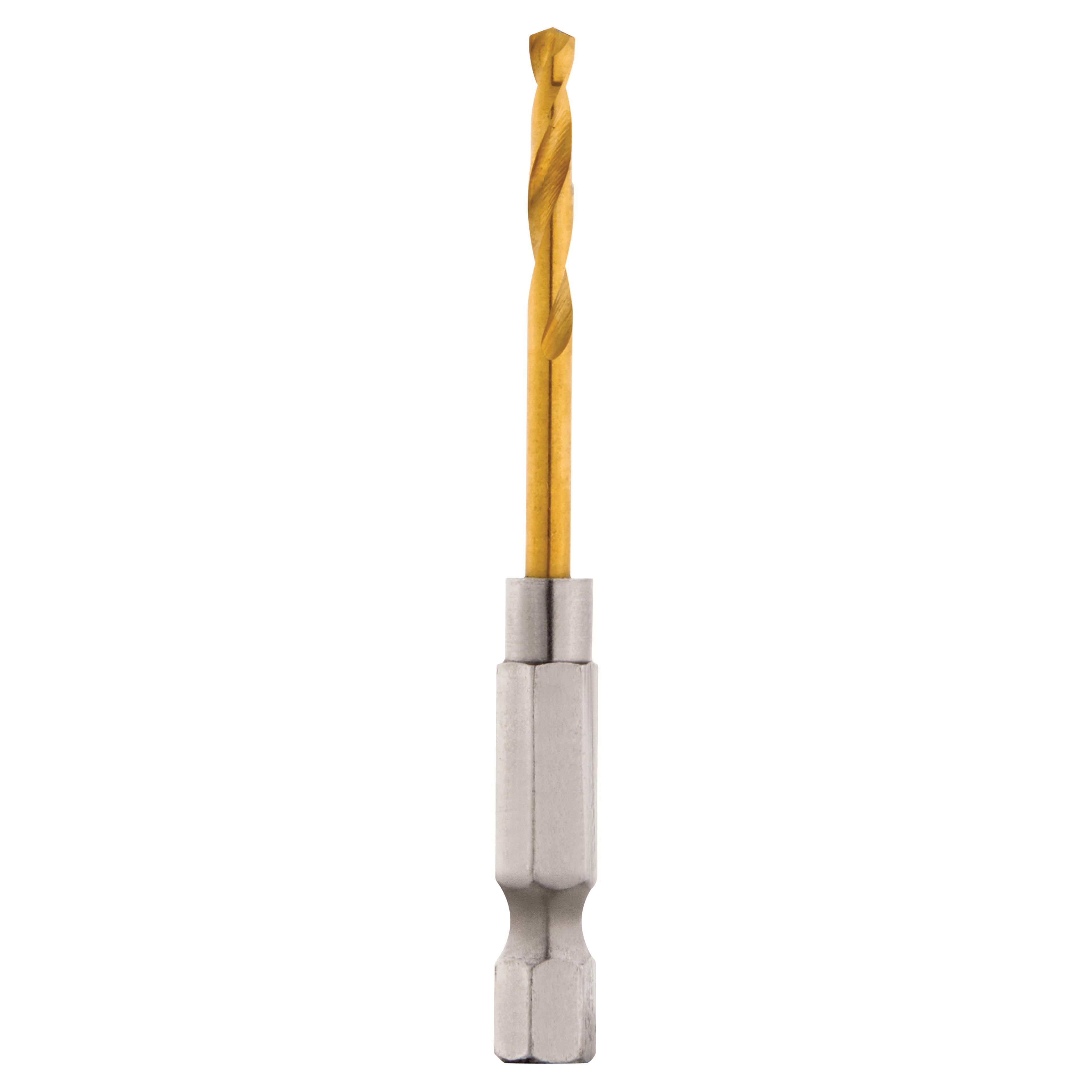 Milwaukee 48-89-4605 Impact Drill Bit, 1/8 in Dia, 2.62 in OAL, Twist Flute, 1/4 in Dia Shank, Hex Shank