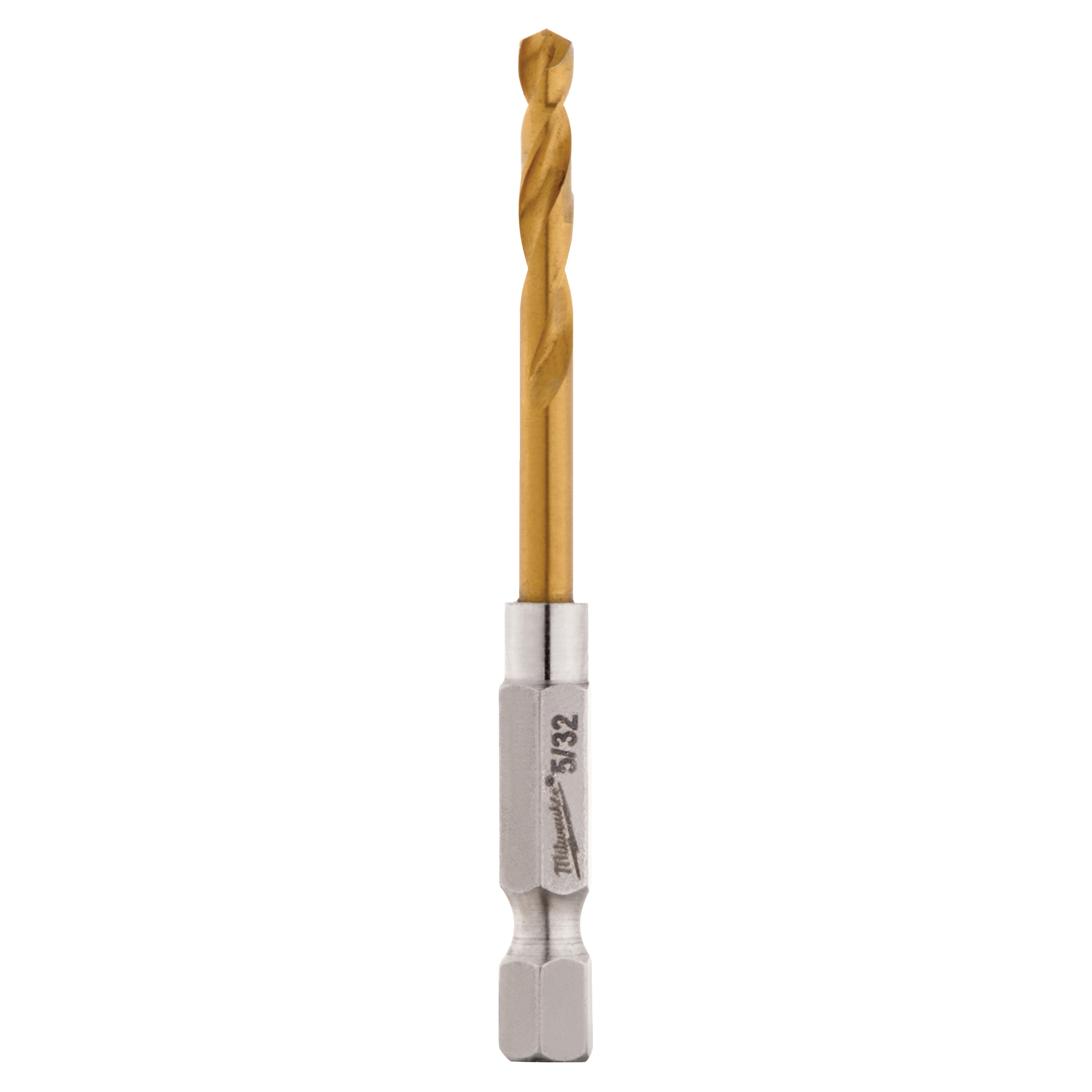 Milwaukee 48-89-4607 Impact Drill Bit, 5/32 in Dia, 2-3/4 in OAL, Twist Flute, 1/4 in Dia Shank, Hex Shank