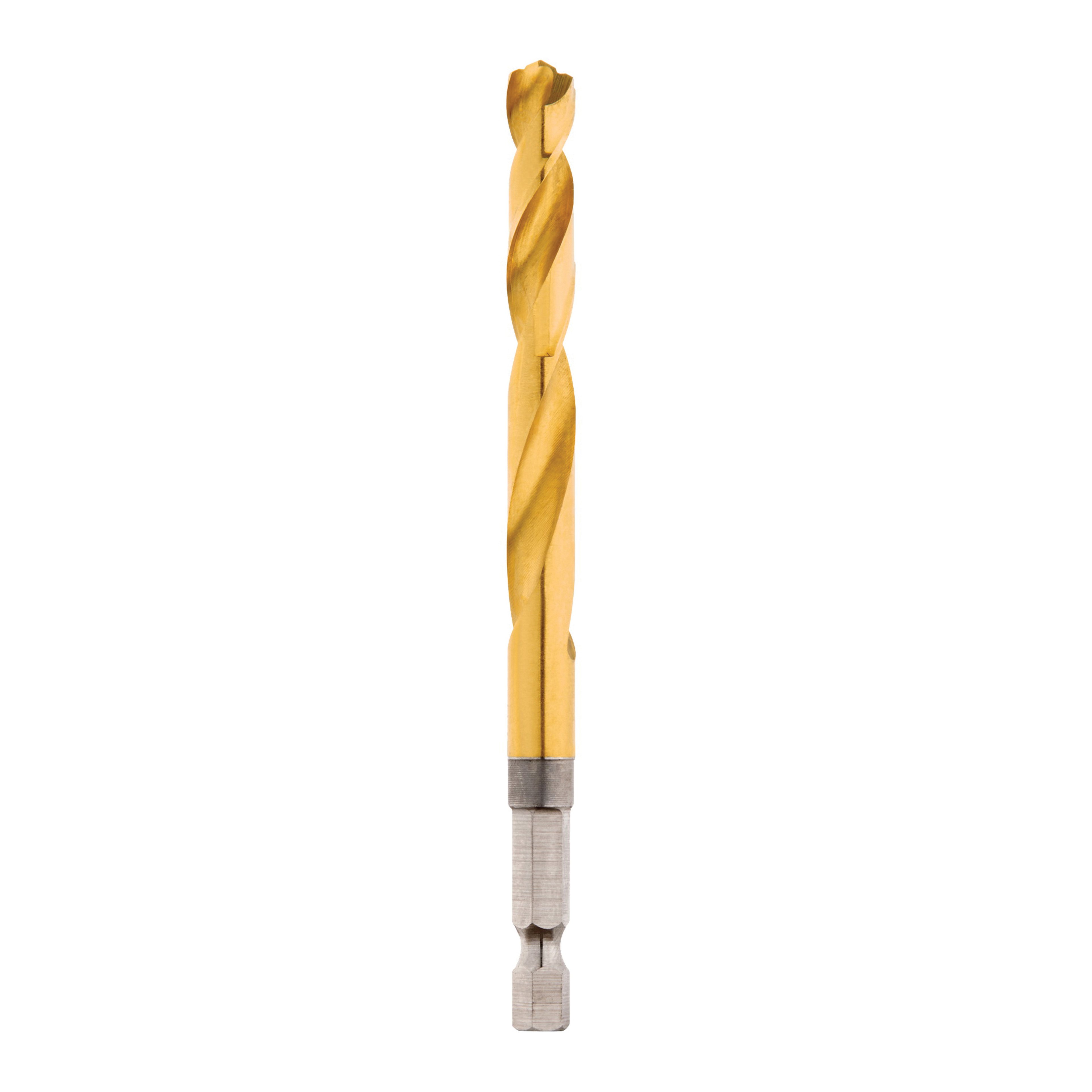 Milwaukee 48-89-4618 Impact Drill Bit, 21/64 in Dia, 4.49 in OAL, Twist Flute, 1/4 in Dia Shank, Hex Shank