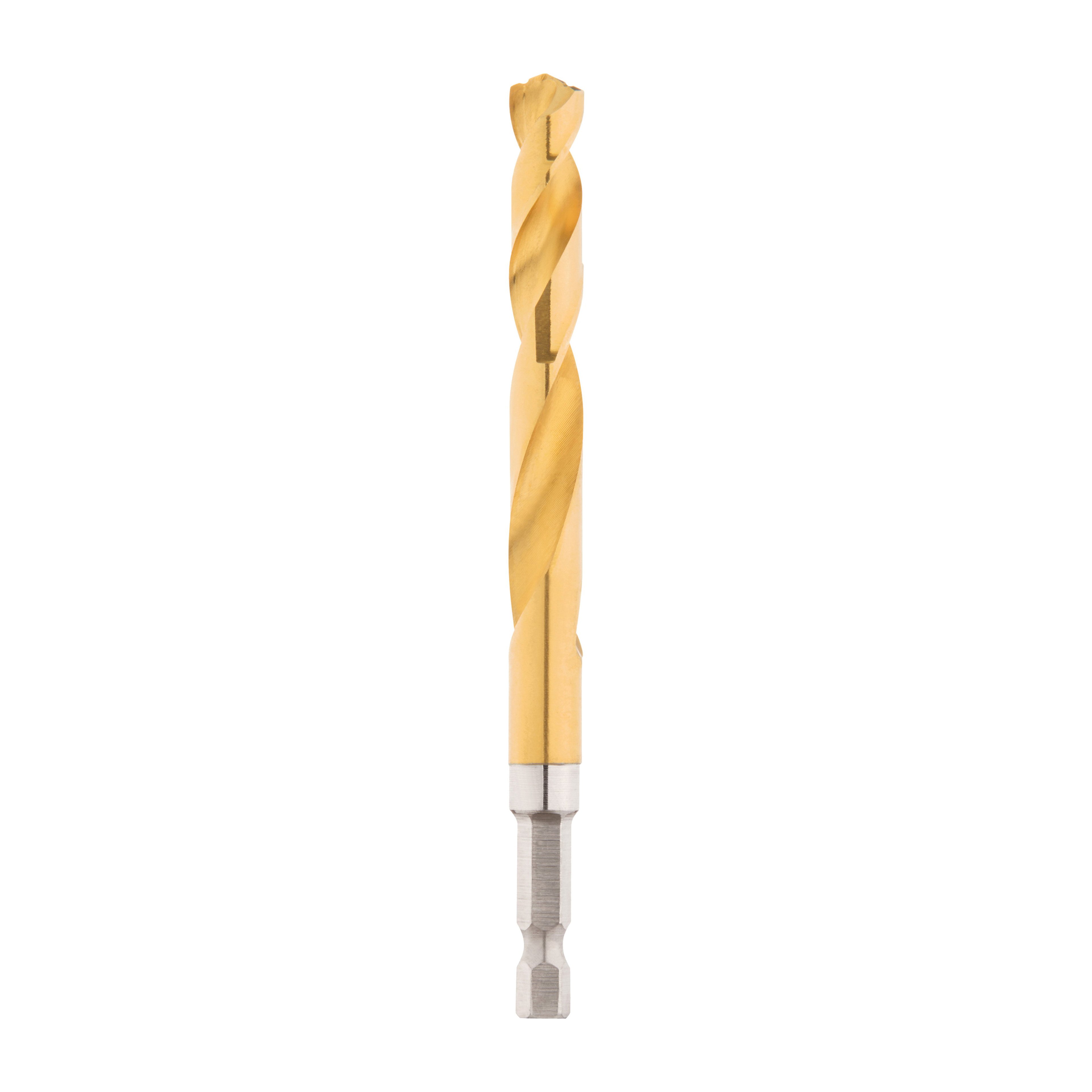 Milwaukee 48-89-4621 Impact Drill Bit, 3/8 in Dia, 4.65 in OAL, Twist Flute, 1/4 in Dia Shank, Hex Shank