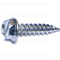 Midwest Fastener 11939 Machine Screw, #8 Thread, 3/4 in L, Hex Drive, Self-Piercing Point, Zinc, 1 PK
