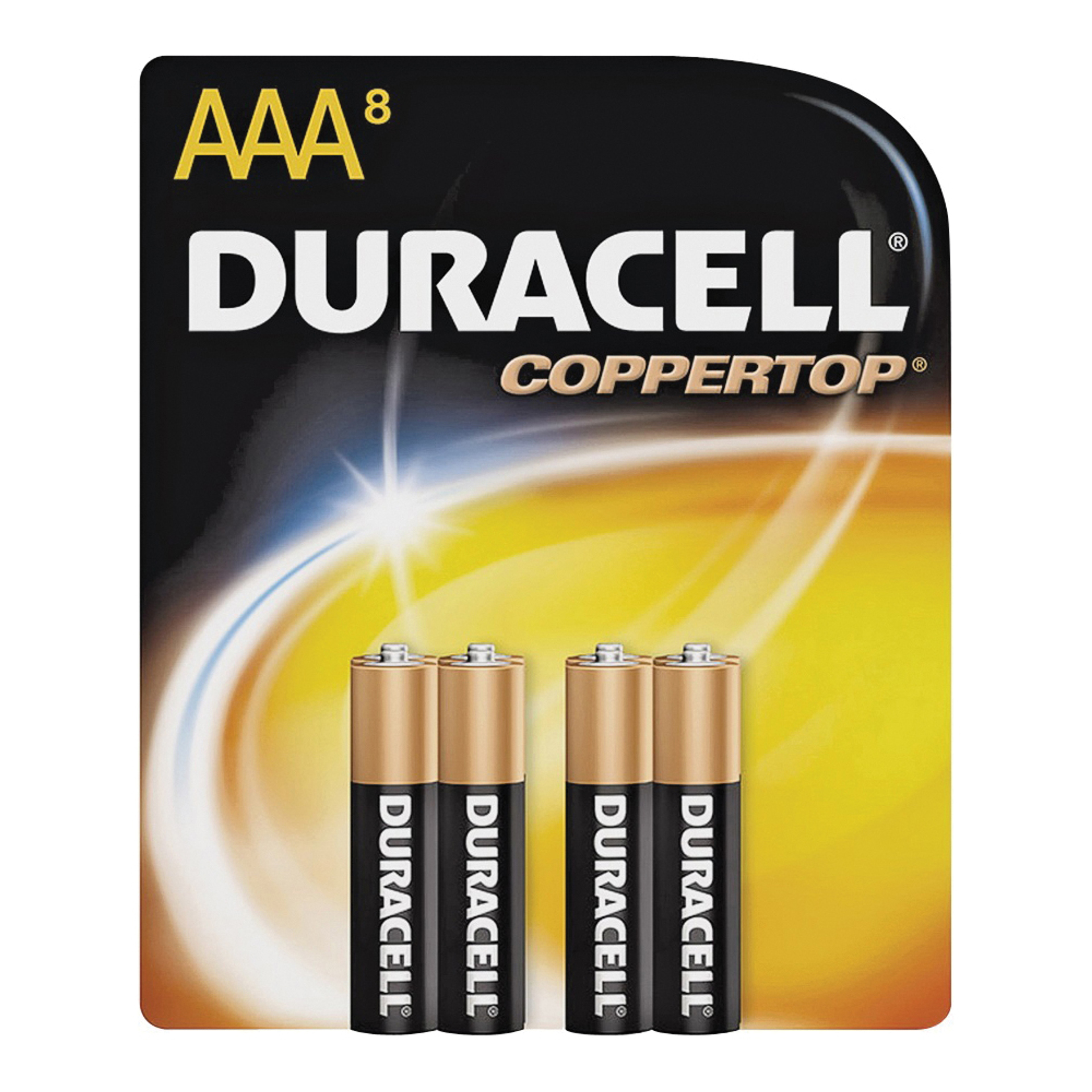 Duracell MN2400B8Z Battery, 1.5 V Battery, 1.15 Ah, AAA Battery, Flat Contact, Alkaline