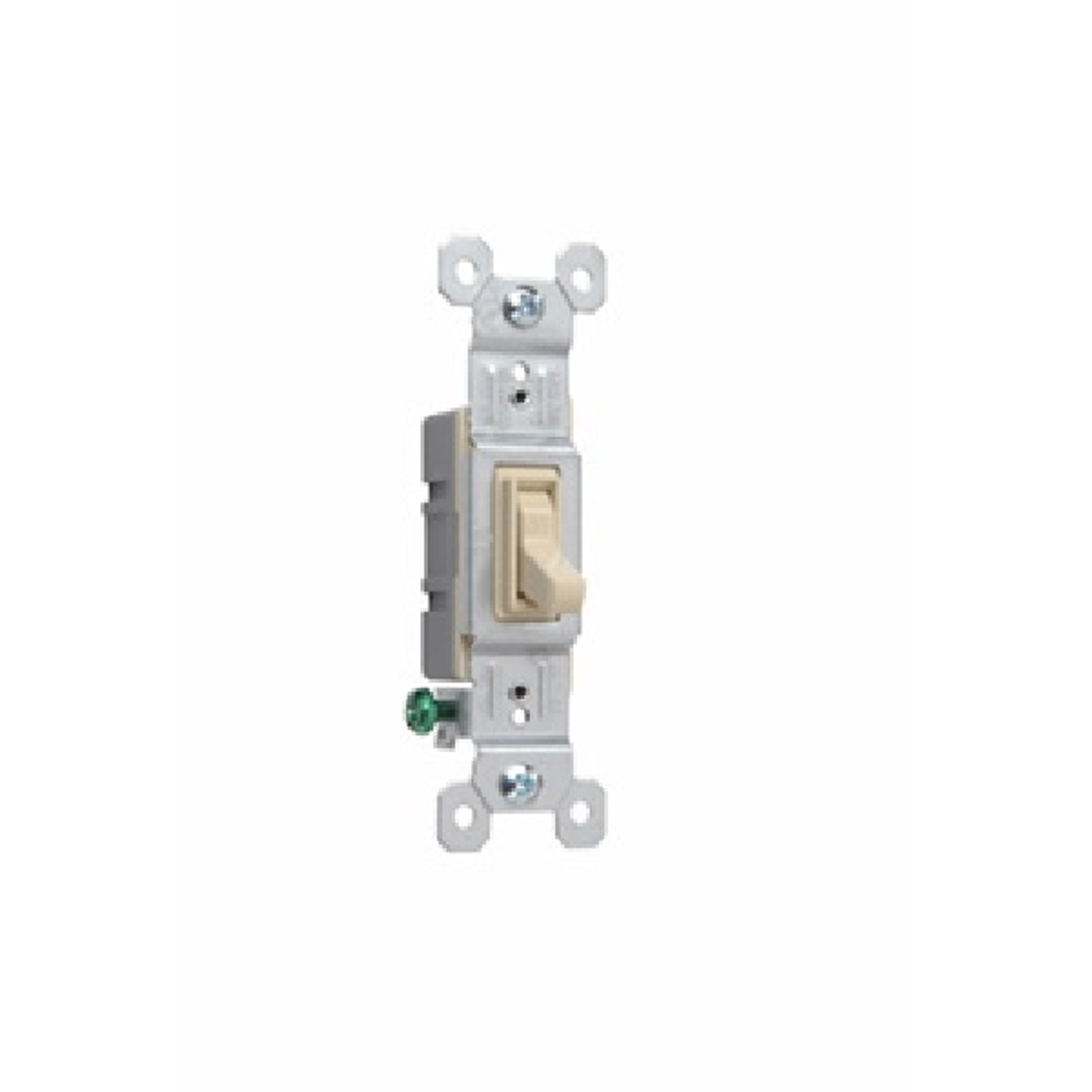 Pass & Seymour 660IGCP TradeMaster Series Toggle Switch, Ivory, 15 A, 120 VAC, Push Wire, Side Wire Terminal, 1-Pole
