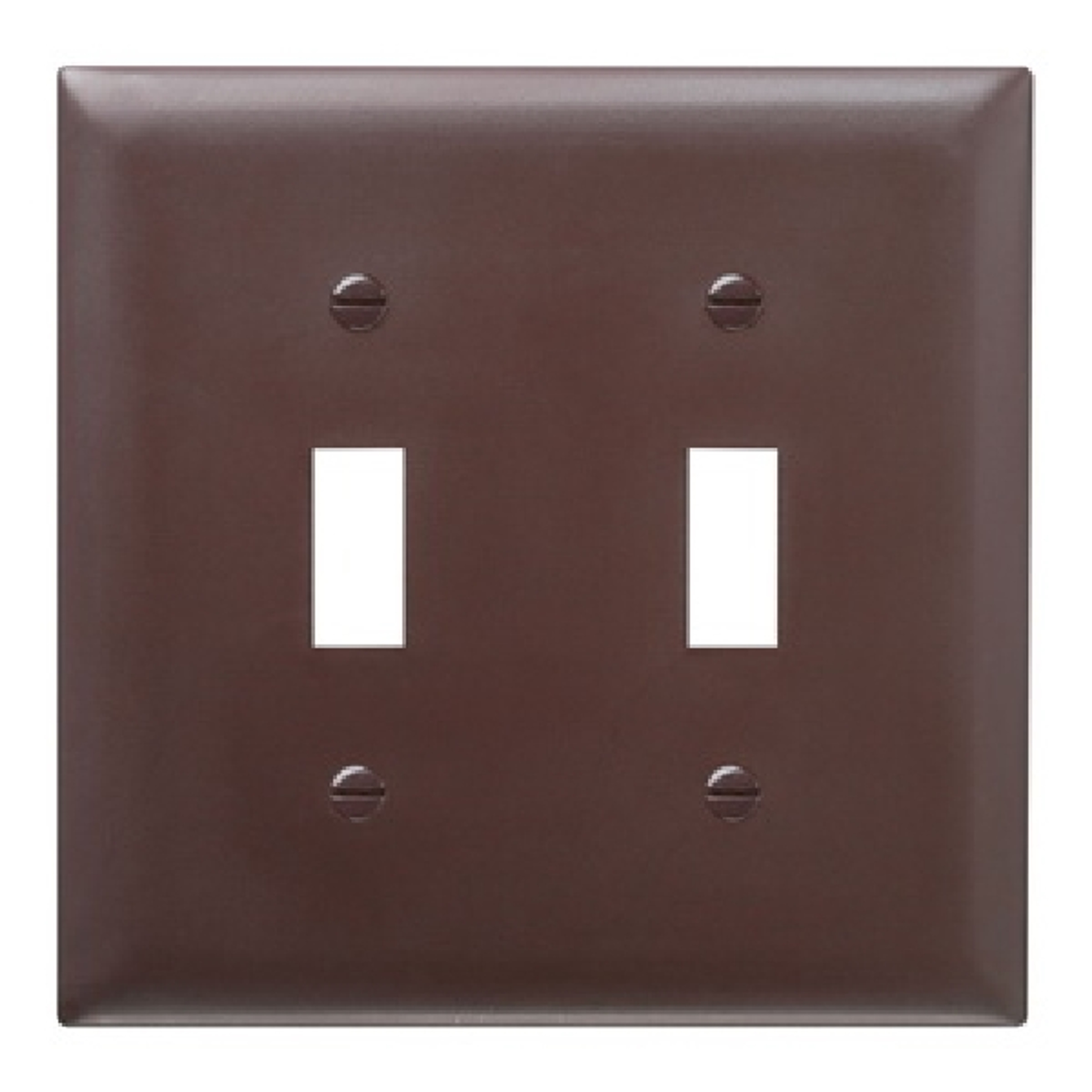 Pass & Seymour TradeMaster TP TP2 Wallplate, 4.6875 in L, 4-3/4 in W, 2 -Gang, Nylon, Brown