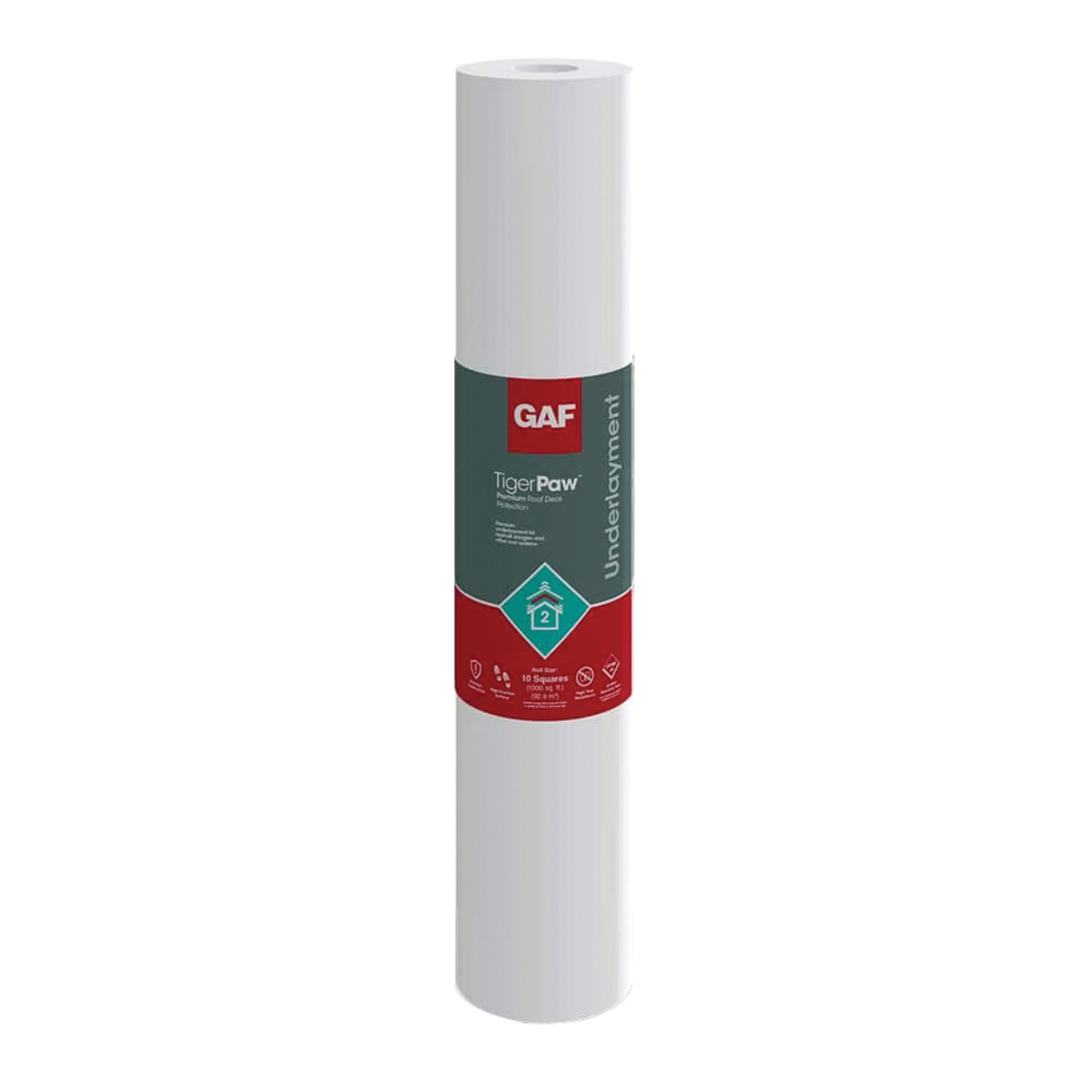 GAF Tiger Paw TP Premium Roof Deck Protection, 250 ft L, 48 in W, Polypropylene