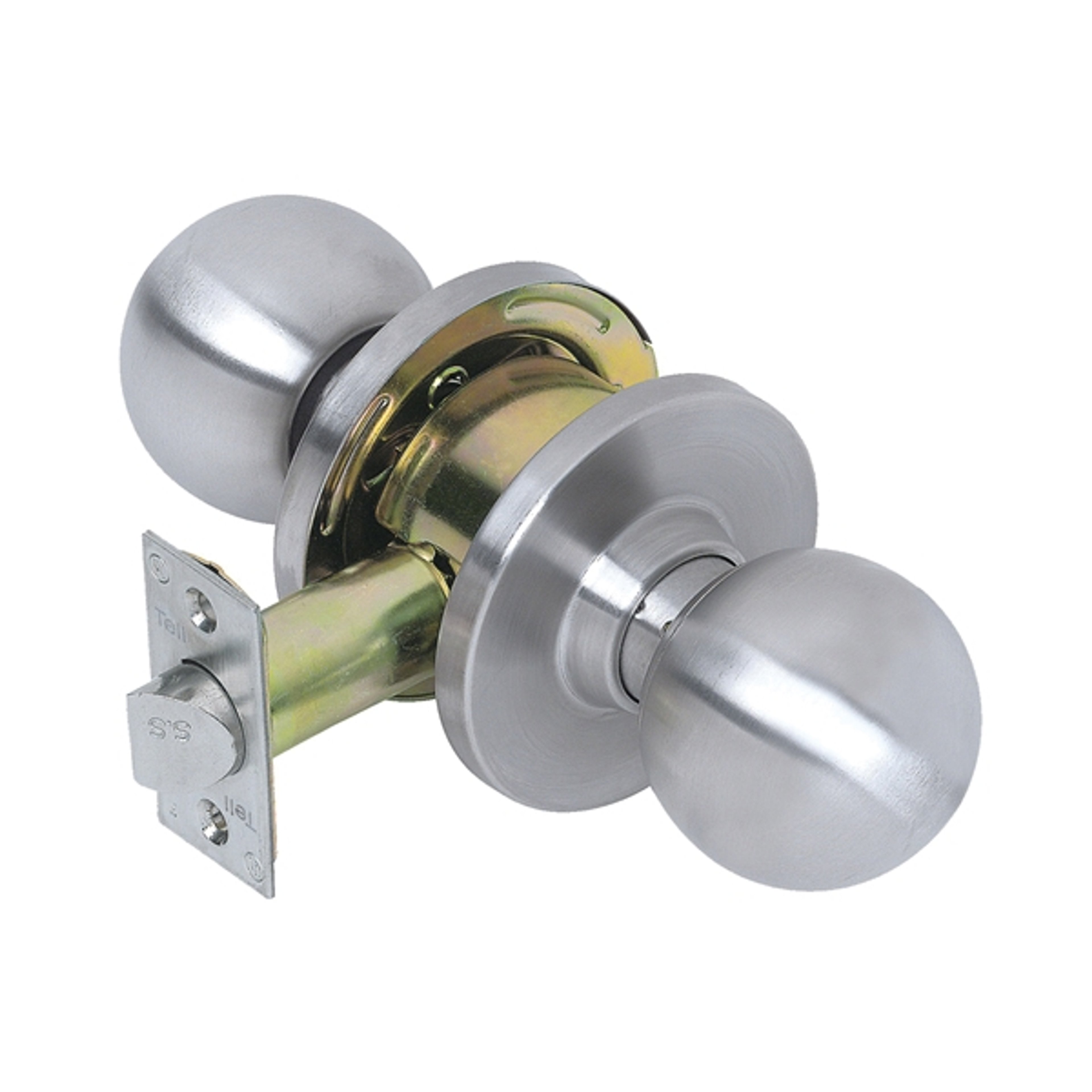 Tell Manufacturing CL100002 Passage Knob, Steel, Satin Chrome, 1-3/4 to 1-3/8 in Thick Door