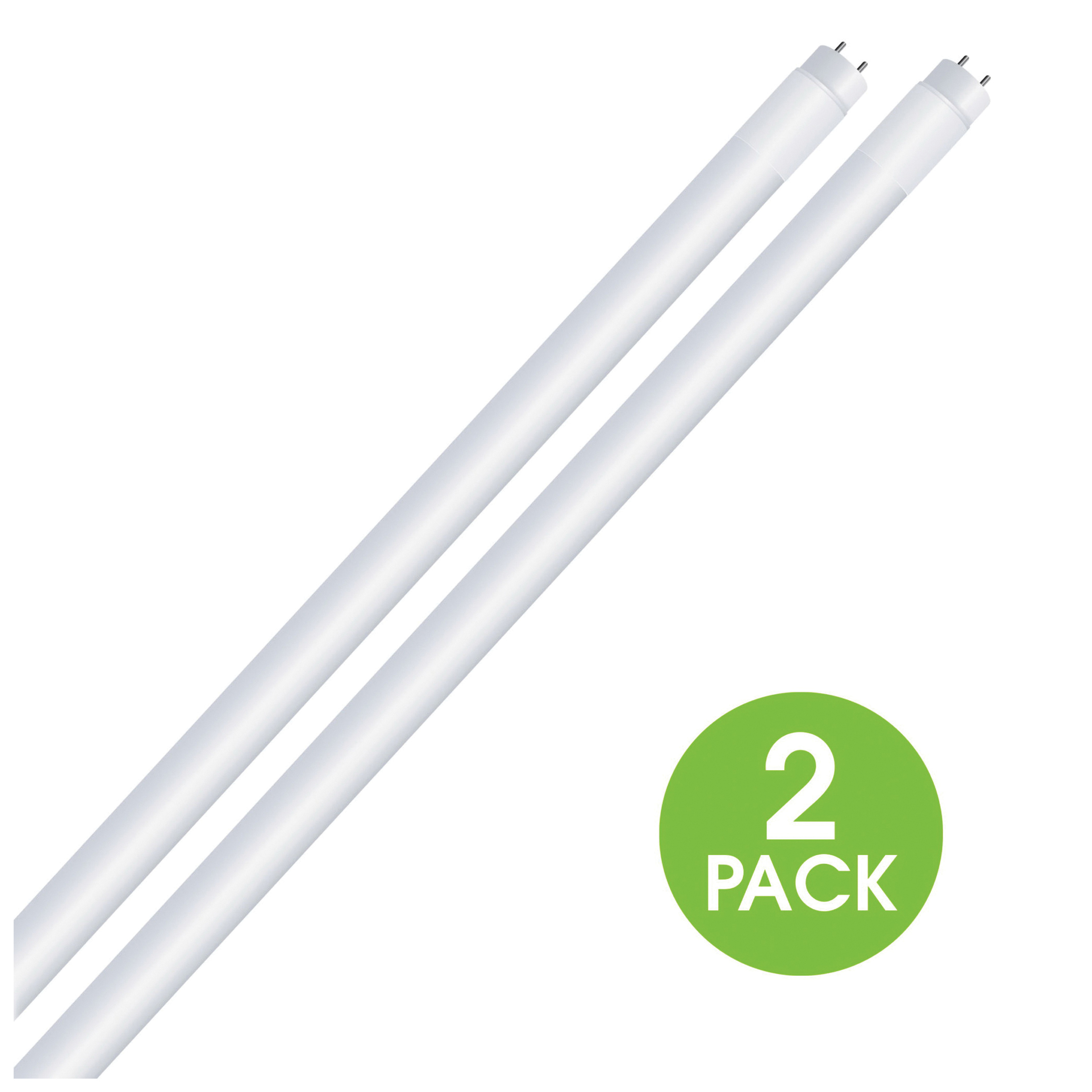 Feit Electric T848/850/LEDG2/2 Plug and Play LED Light Bulb, Linear, 1800 Lumens, 18 W, T8 Lamp, 100 W Equivalent, 2/PK
