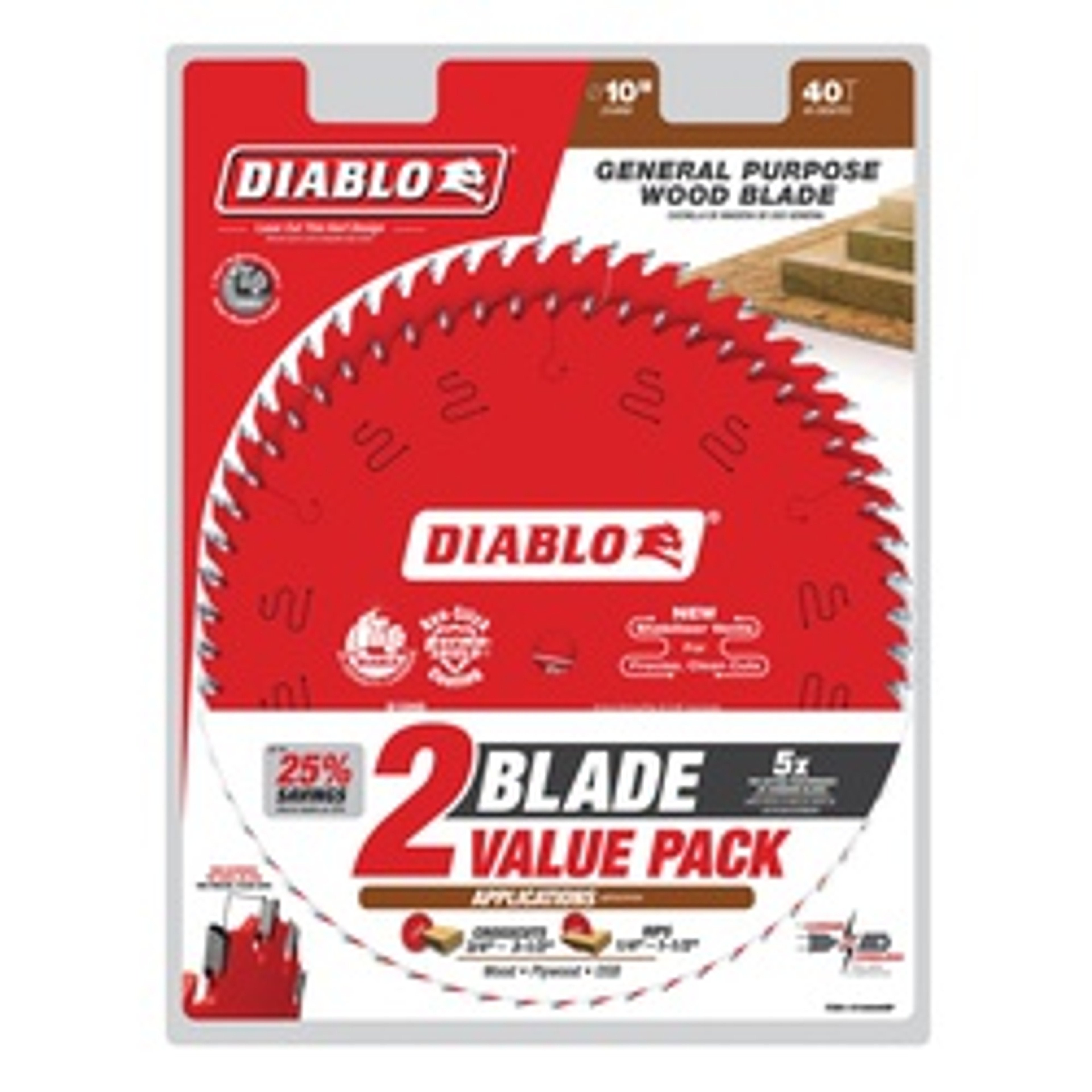 Diablo D104040VP Saw Blade, 10 in Dia, 40-Teeth available at Hep Sales & North Main Lumber image number 1