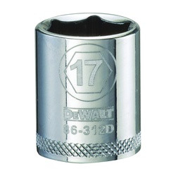 DeWALT DWMT86312OSP Hand Socket, 17 mm Socket, 3/8 in Drive, 6-Point, Vanadium Steel, Polished Chrome available at Hep Sales & North Main Lumber image number 1
