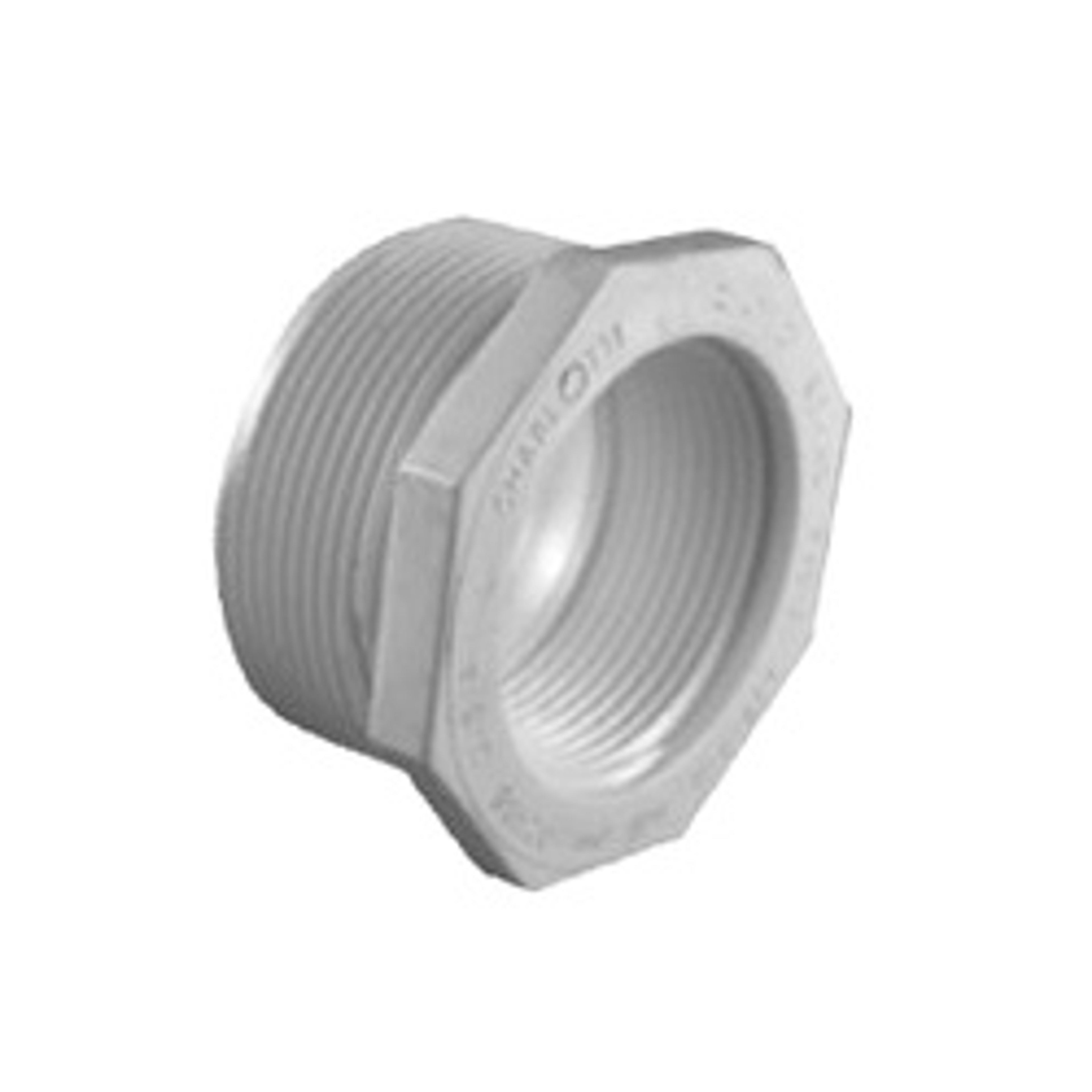 Charlotte Pipe 439-212 Flush Reducer Bushing, 1-1/2 x 1-1/4 in, MPT x FPT, PVC, SCH 40 Schedule available at Hep Sales & North Main Lumber image number 1