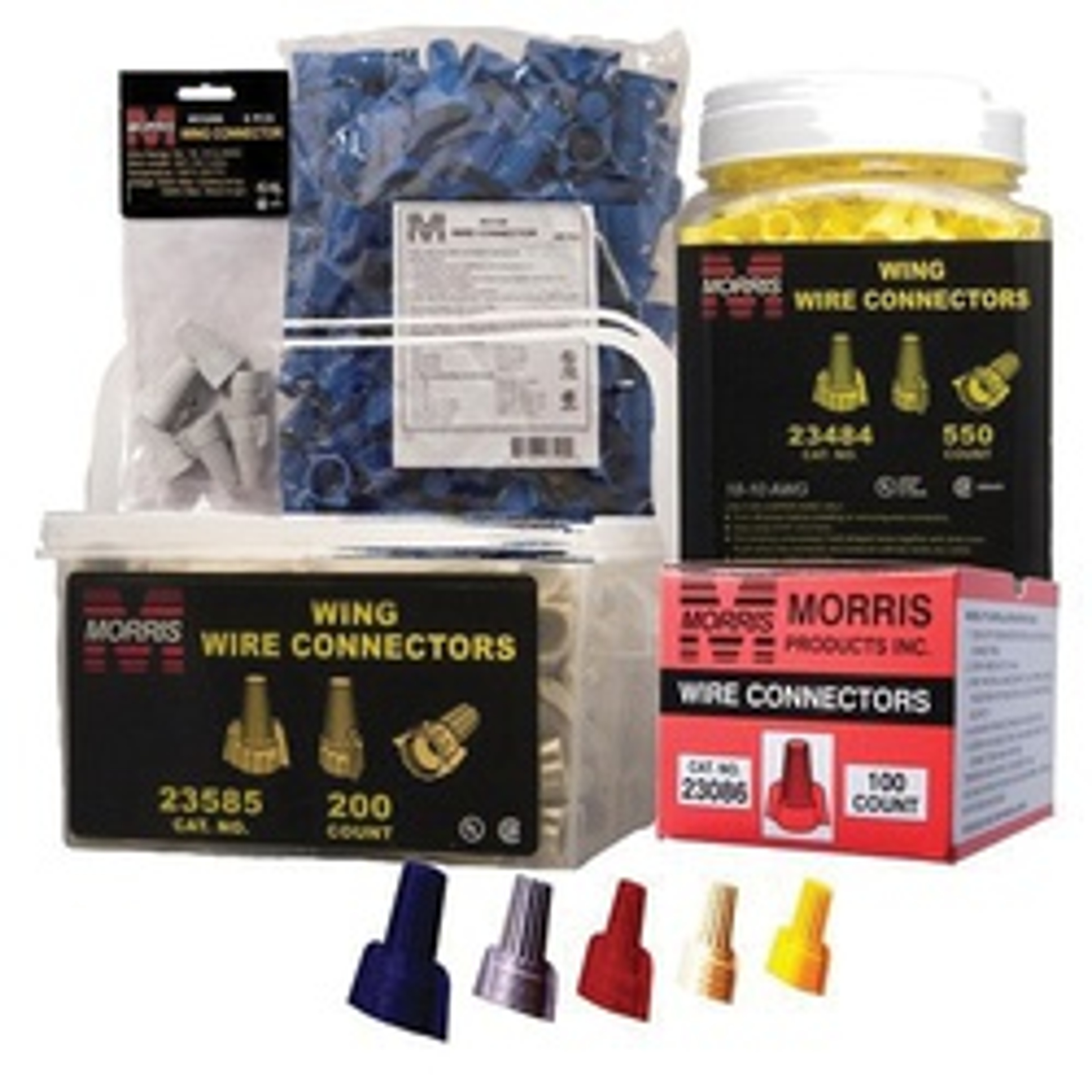 Morris Products Inc 23190 Winged Twist Connector, 12 to 8 AWG Wire, Thermoplastic Housing Material, Blue, 100/BAG available at Hep Sales & North Main Lumber image number 1