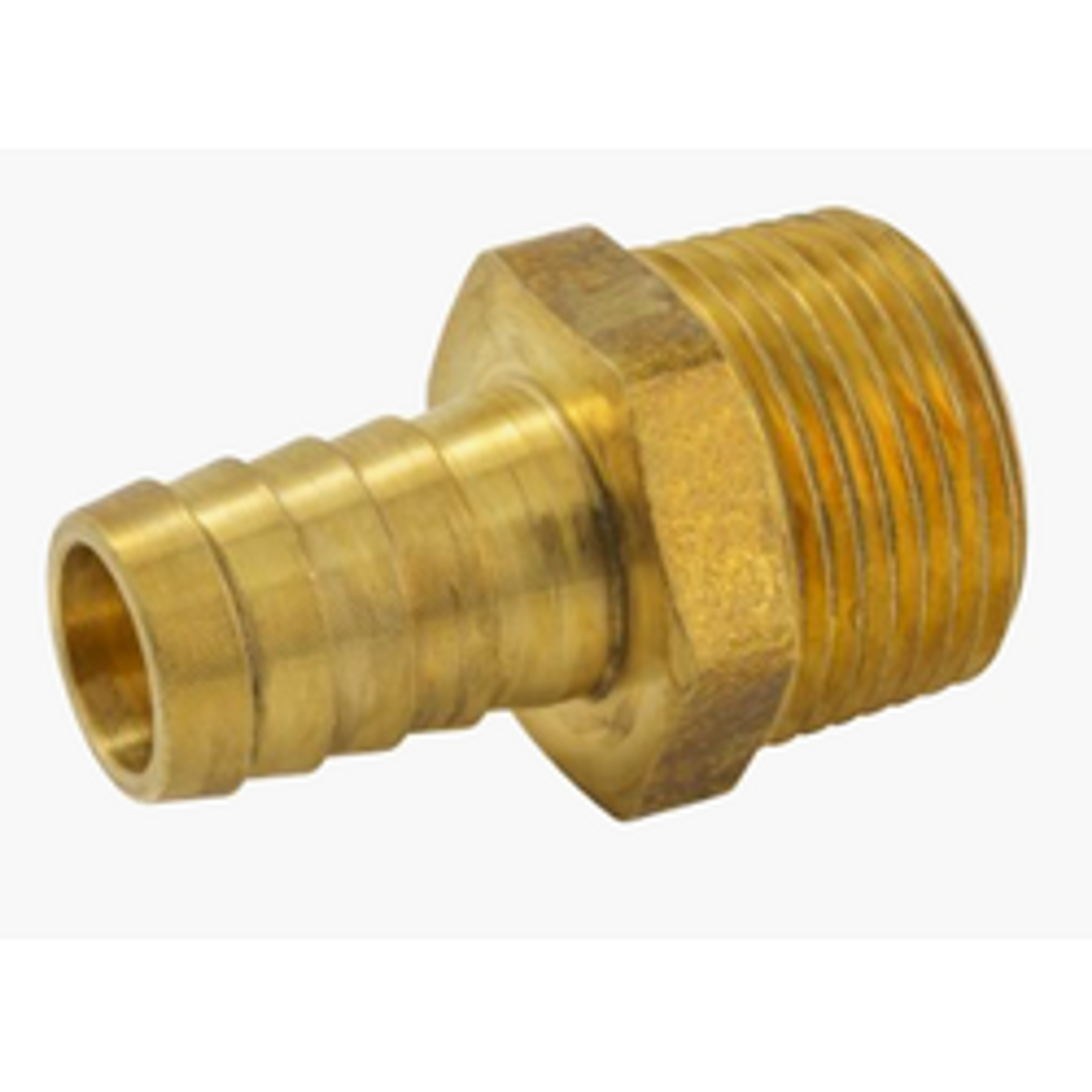 B & K ProLine BHB-495NLB Pipe Adapter, 5/8 x 3/4 in, Barb x MIP, Brass, Gold available at Hep Sales & North Main Lumber image number 1