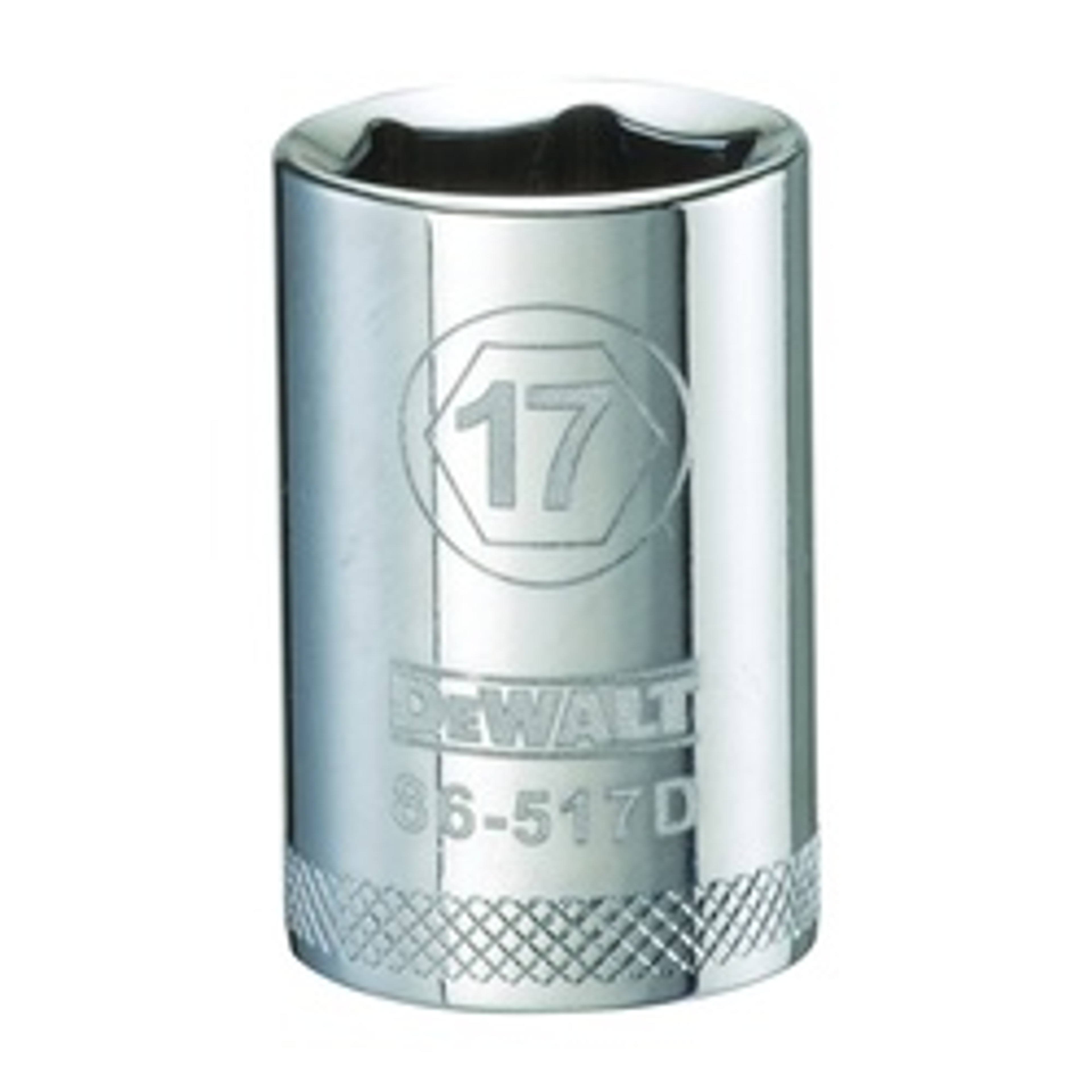 DeWALT DWMT86517OSP Drive Socket, 17 mm Socket, 1/2 in Drive, 6-Point, Vanadium Steel, Polished Chrome available at Hep Sales & North Main Lumber image number 1