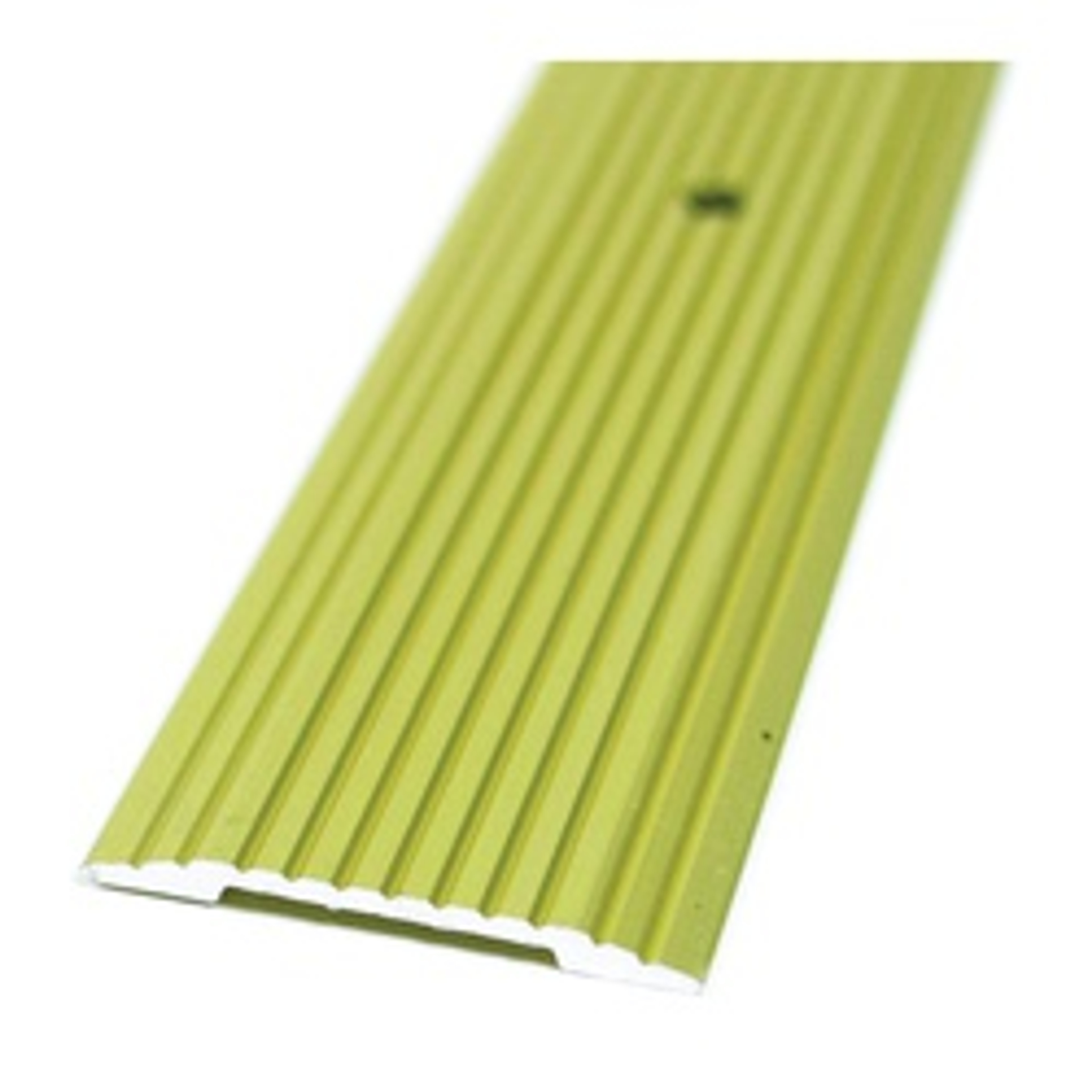 M-D 79095 Seam Binder, 72 in L, 1-9/32 in W, Fluted Surface, Aluminum, Satin Brass available at Hep Sales & North Main Lumber image number 1