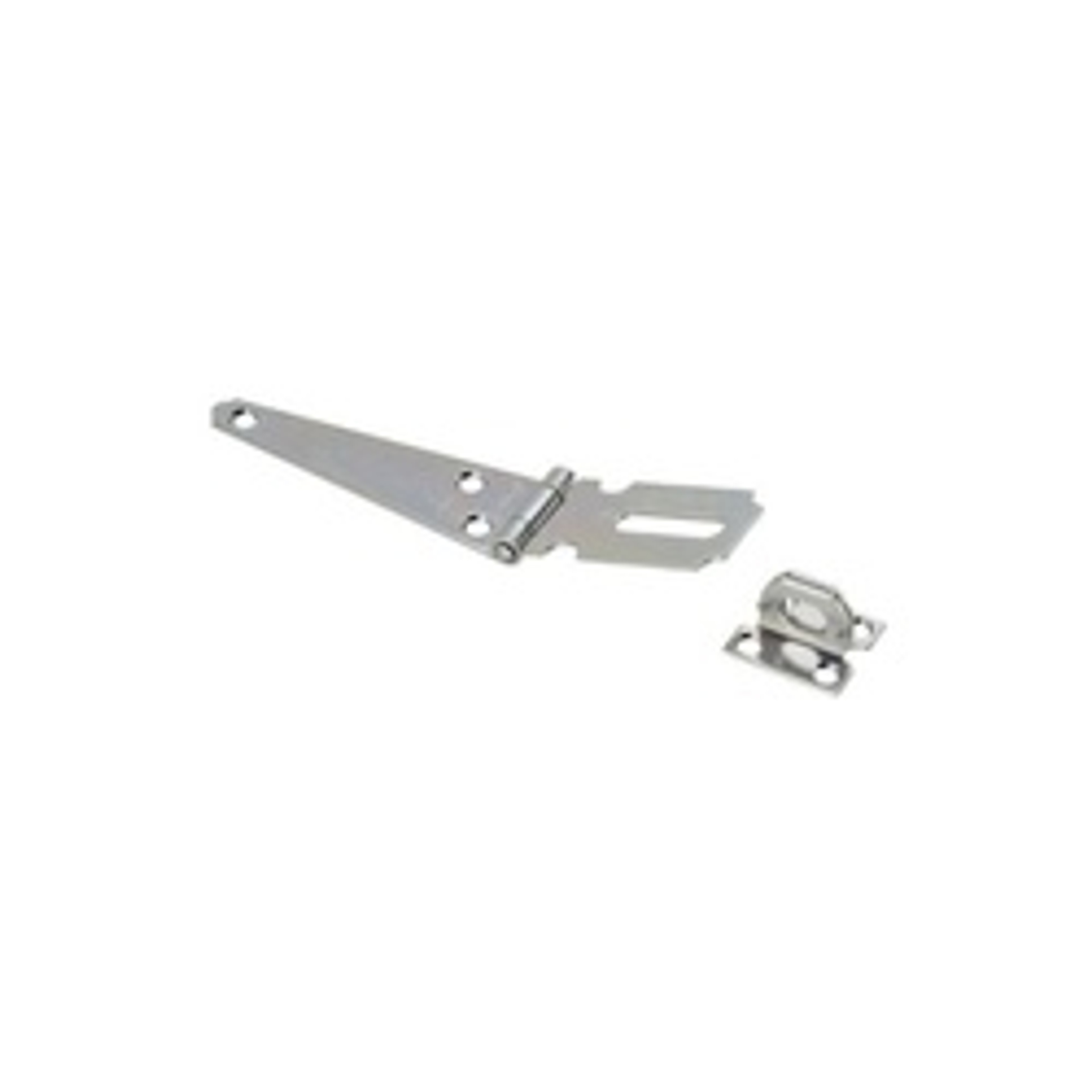 National Hardware N129-627 Hinge Hasp, 4 in L, 1-1/4 in W, Steel, Zinc, 5/16 in Dia Shackle available at Hep Sales & North Main Lumber image number 1