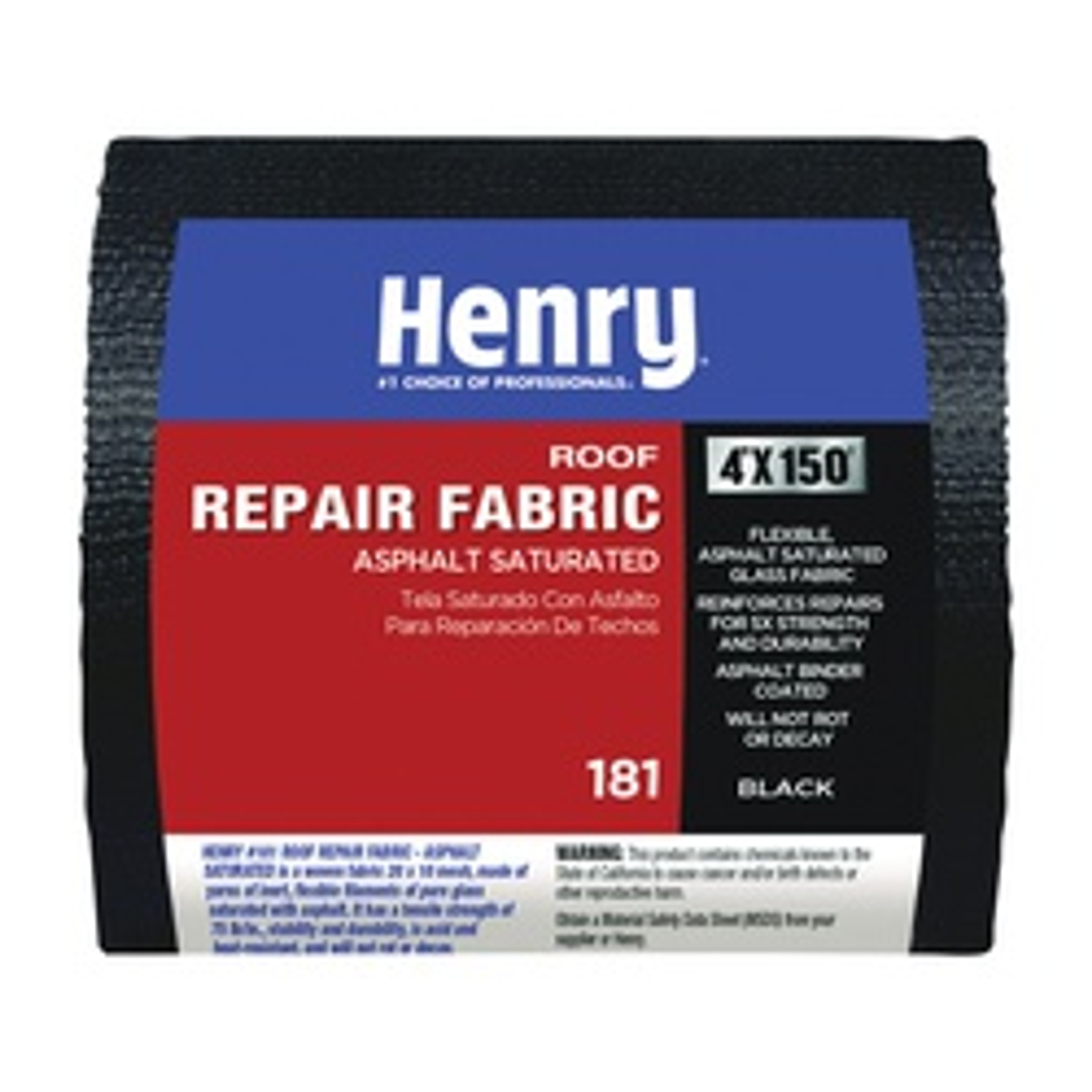 Henry HE181195 No-Groove Siding Panel, 150 ft L, 4 in W, Asphalt Saturated Glass, Black available at Hep Sales & North Main Lumber image number 1