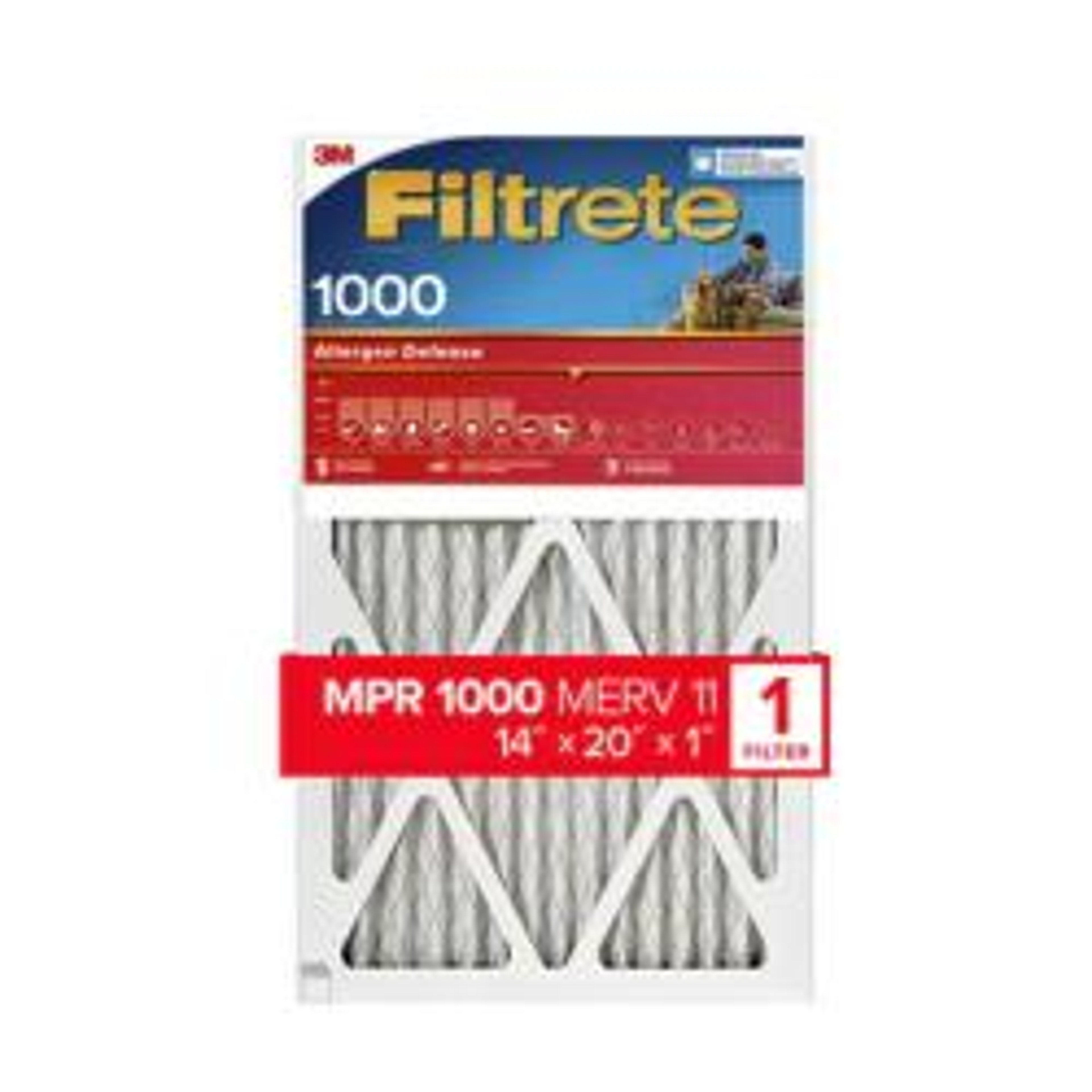Filtrete 9805-4 Air Filter, 20 in L, 14 in W, 11 MERV, 1000 MPR, Polypropylene Frame available at Hep Sales & North Main Lumber image number 1