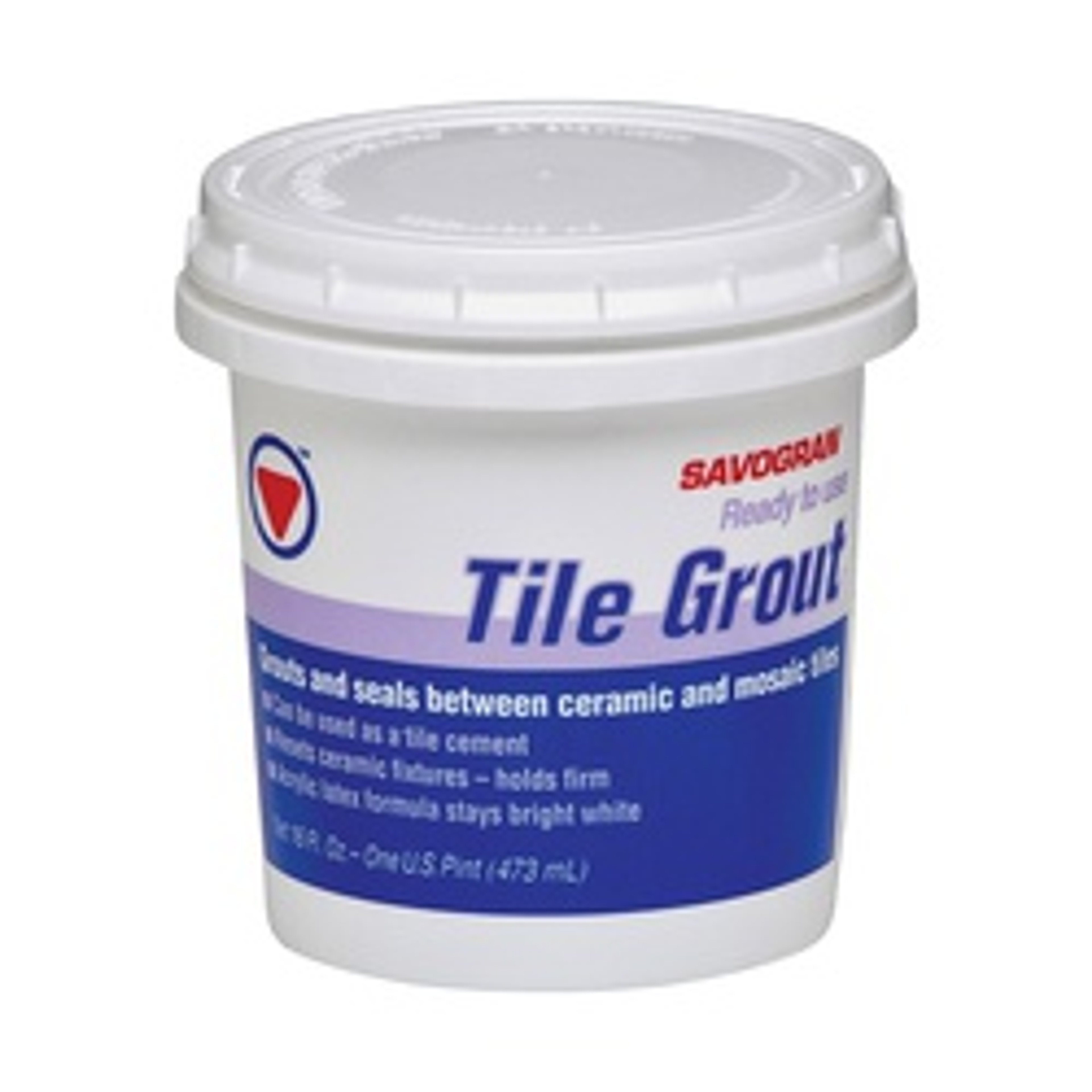 Savogran 12861 Tile Grout, Bright White, 1 pt available at Hep Sales & North Main Lumber image number 1