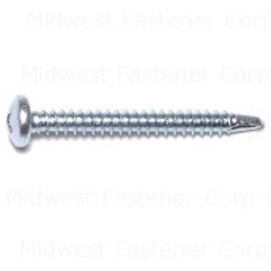 Midwest Fastener 10473 Screw, #8 Thread, 1-1/2 in L, Pan Head