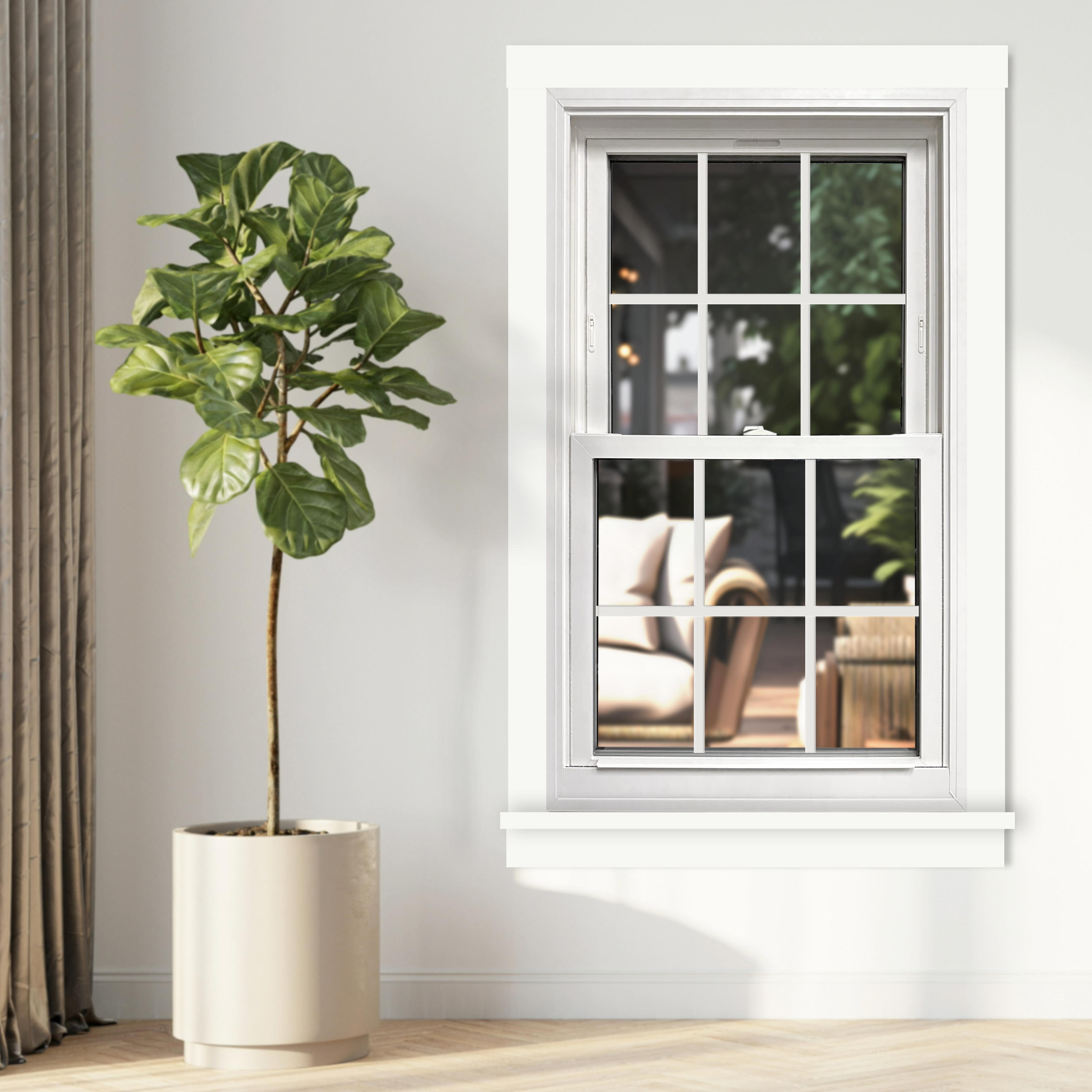 United Windows5900 Series Windows double hung black and white