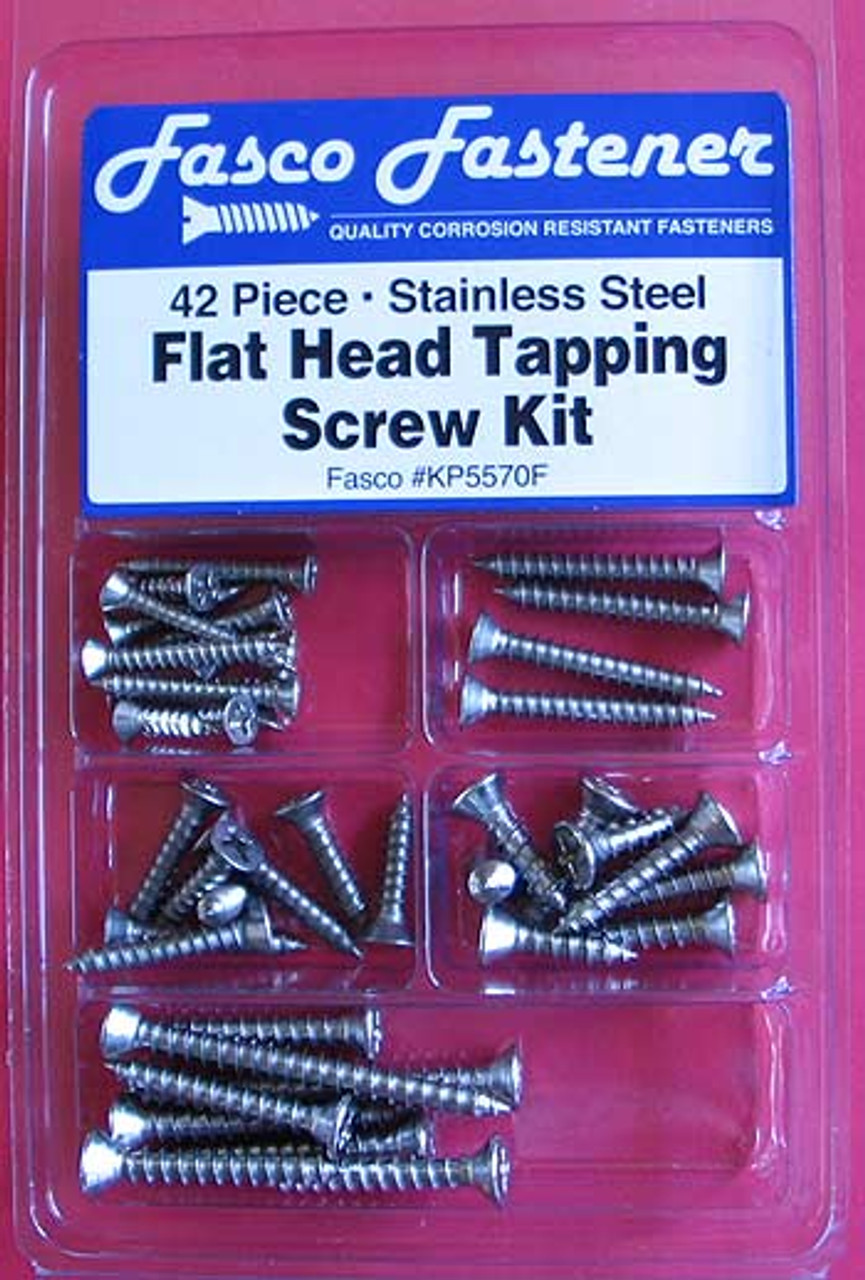 42 Piece Stainless Flat Head Tapping Screw Kit