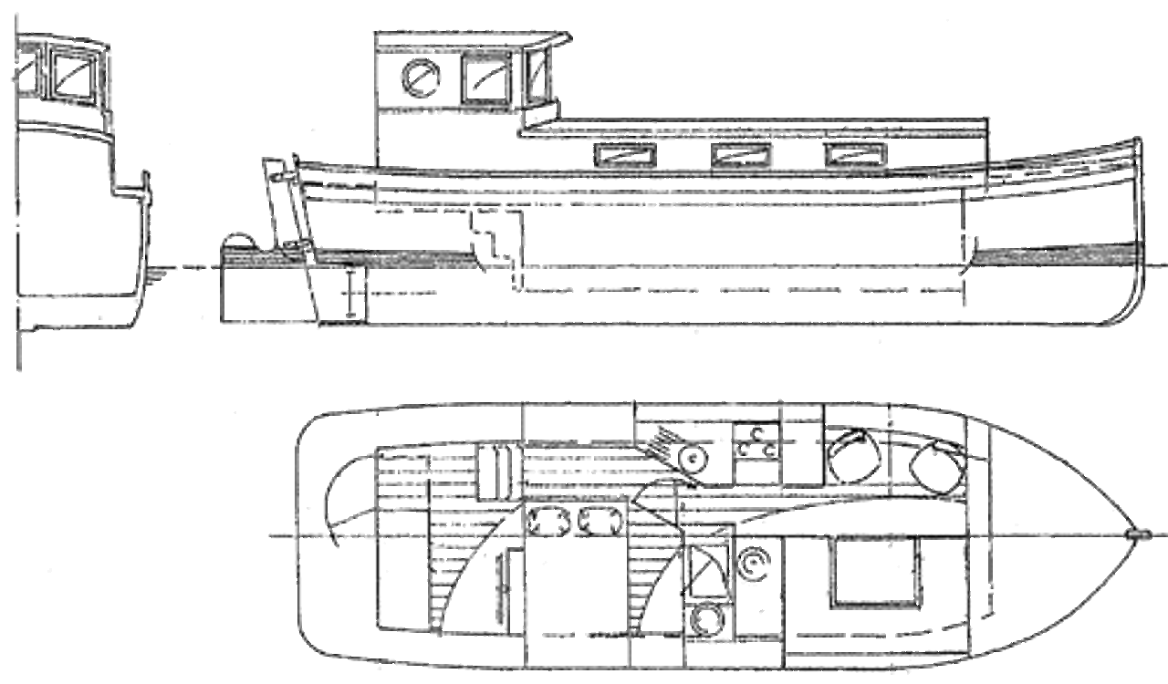 32' X 10' Motor Barge Plans