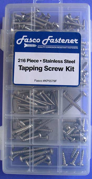 216 Piece Stainless Tapping Screw Kit
