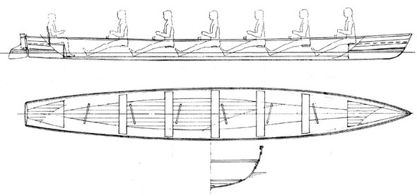 Thames 32' Clinker, Strip Planked or FRP Skiff Plans