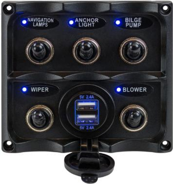 Toggle Switch Panel with USB Power Socket