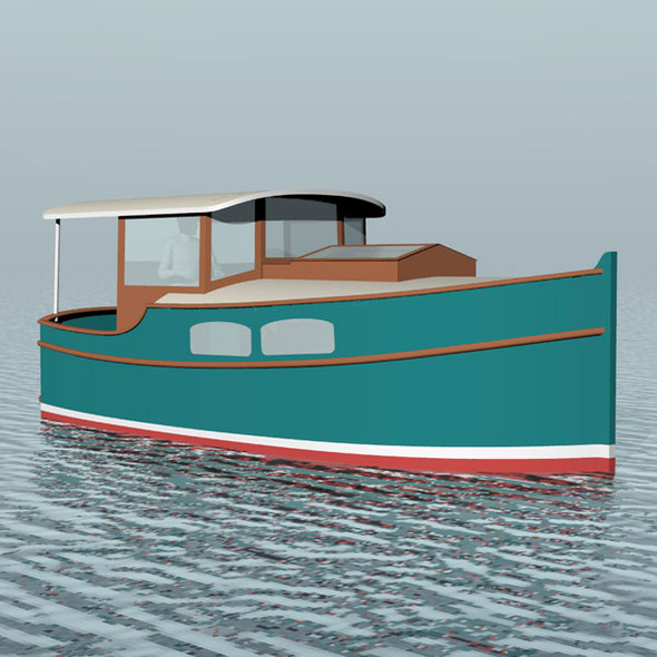 Oak 18' Inshore Fisherman ~ Planing & Semi-displacement Boats Under 29'~  Small Boat Designs by Tad Roberts