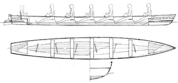 Thames 32' Clinker, Strip Planked or FRP Skiff Plans