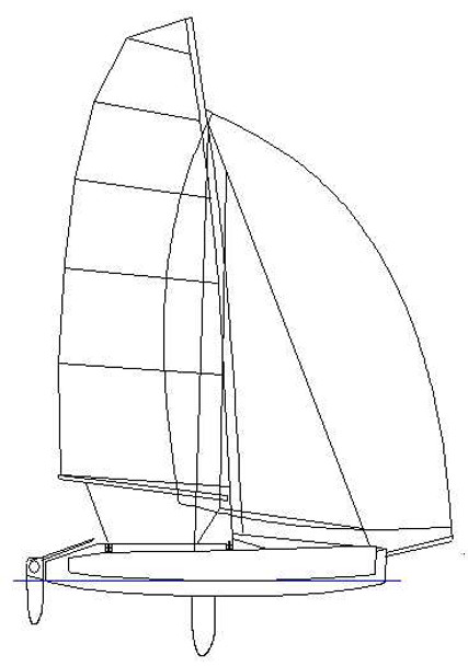 Strike 20 racing trimaran using a F18 beach cat for hulls and rig