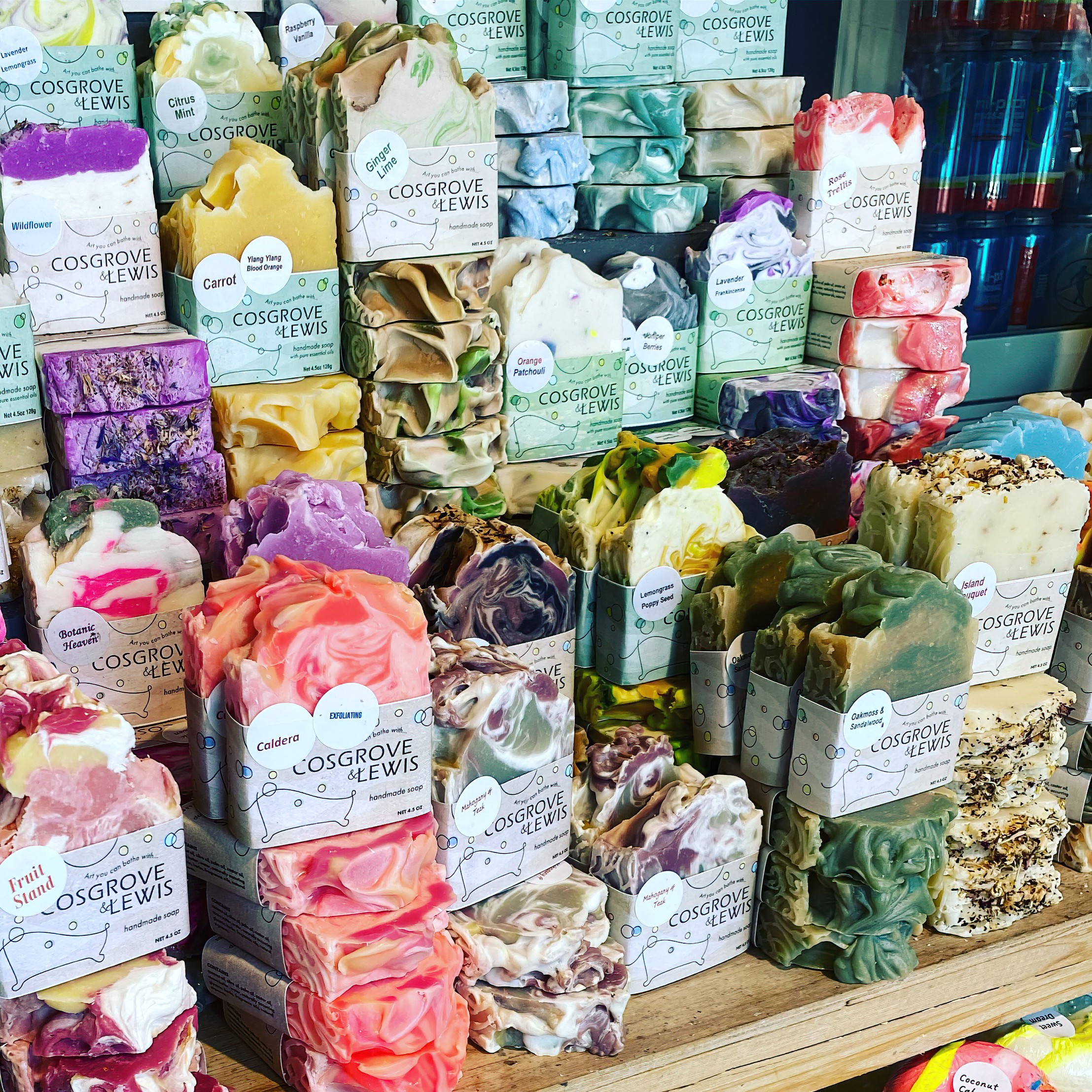 Cosgrove & Lewis Soaps on a display