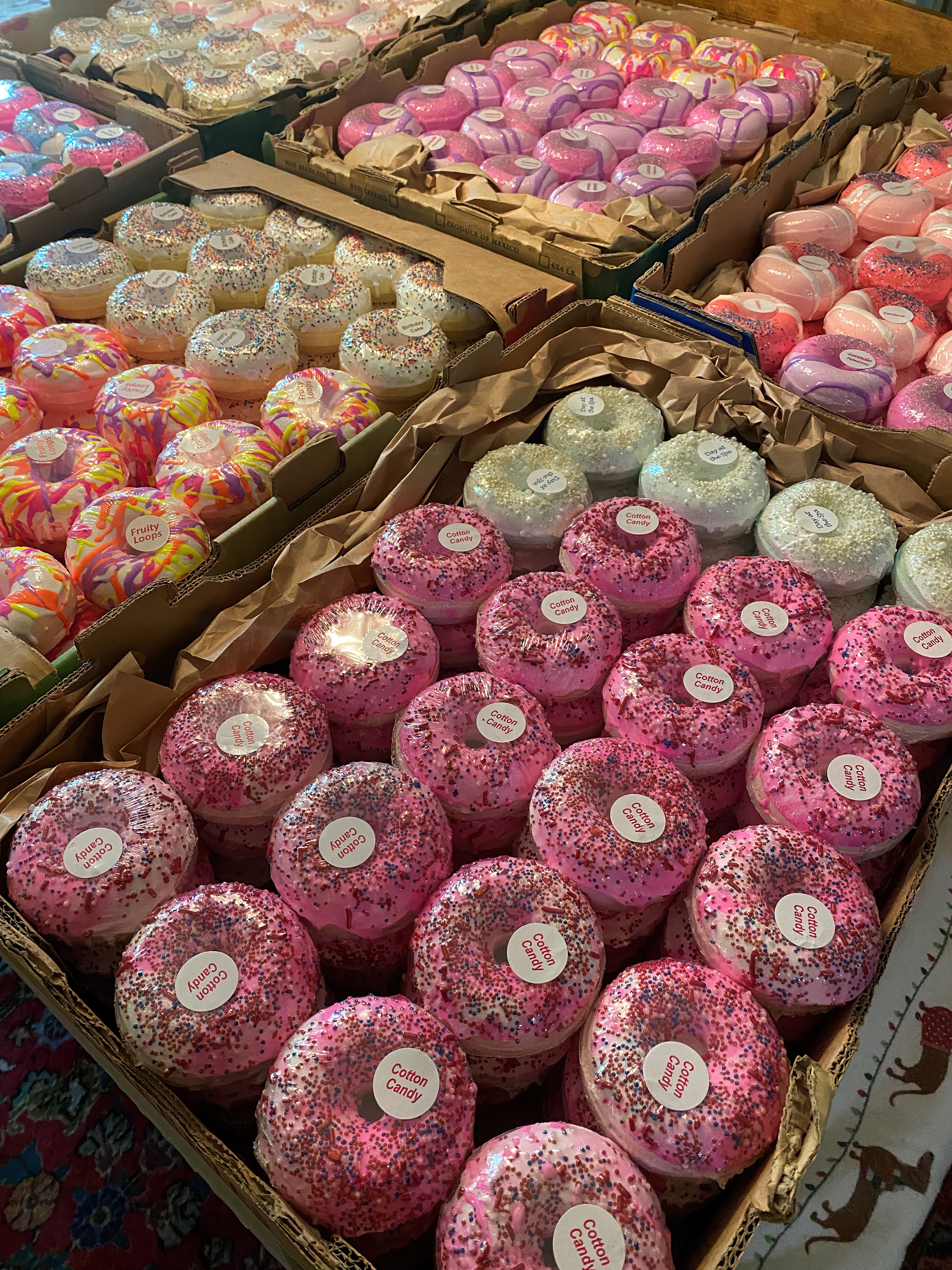 Our famous frosted doughnut bath bombs ready to ship!