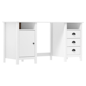 Desk White Solid Pine Wood Standard Desk Rectangular Rustic A949-289000 Desk White Solid Pine Wood Standard Desk Rectangular Rustic A949-289000