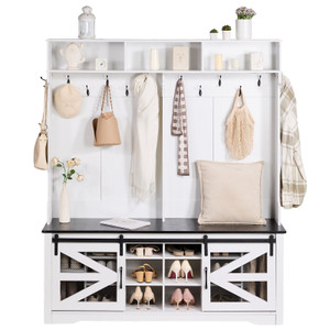 Hall Tree Entryway Bench, LED Coat Rack with Shoe Storage, 59" Wide Mudroom bench with Storage and E415-MZDGNYMJYTSD4B732V9 Hall Tree Entryway Bench, LED Coat Rack with Shoe Storage, 59" Wide Mudroom bench with Storage and E415-MZDGNYMJYTSD4B732V9