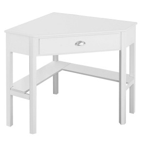 Corner Wooden Piece Laptop Computer Desk-White - Color: White D681-HW53866WH Corner Wooden Piece Laptop Computer Desk-White - Color: White D681-HW53866WH