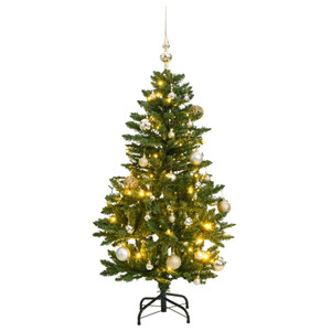 Artificial Hinged Christmas Tree 150 LEDs & Ball Set 59.1" A949-3210094 Artificial Hinged Christmas Tree 150 LEDs & Ball Set 59.1" A949-3210094