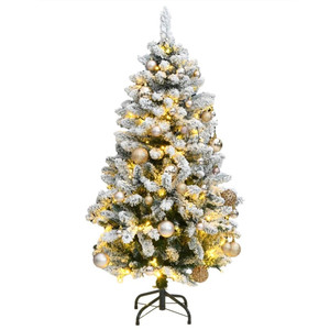 Artificial Hinged Christmas Tree 150 LEDs & Ball Set 59.1" A949-3210098 Artificial Hinged Christmas Tree 150 LEDs & Ball Set 59.1" A949-3210098