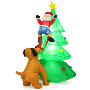 6.5 Feet Outdoor Inflatable Christmas Tree Santa Decor with LED Lights - Color: Green - Size: 6.5 ft D681-CM23946US 6.5 Feet Outdoor Inflatable Christmas Tree Santa Decor with LED Lights - Color: Green - Size: 6.5 ft D681-CM23946US