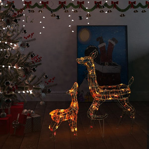 Reindeer Family Colorful Acrylic Medium Christmas Decoration A949-329792 Reindeer Family Colorful Acrylic Medium Christmas Decoration A949-329792