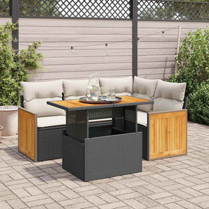 Garden Sofa Set Black PE rattan Modular Modular A949-3327703