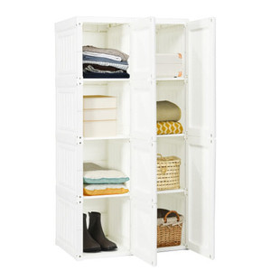 Foldable Armoire Wardrobe Closet with 8 Cubby Storage B593-HU10509